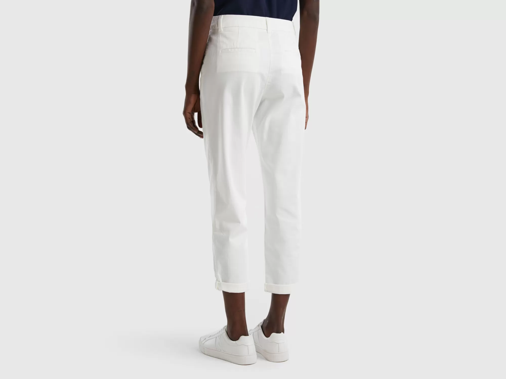 Benetton Pantalones Chinos De Algodón Elastico-Mujer Pantalones Y Chinos