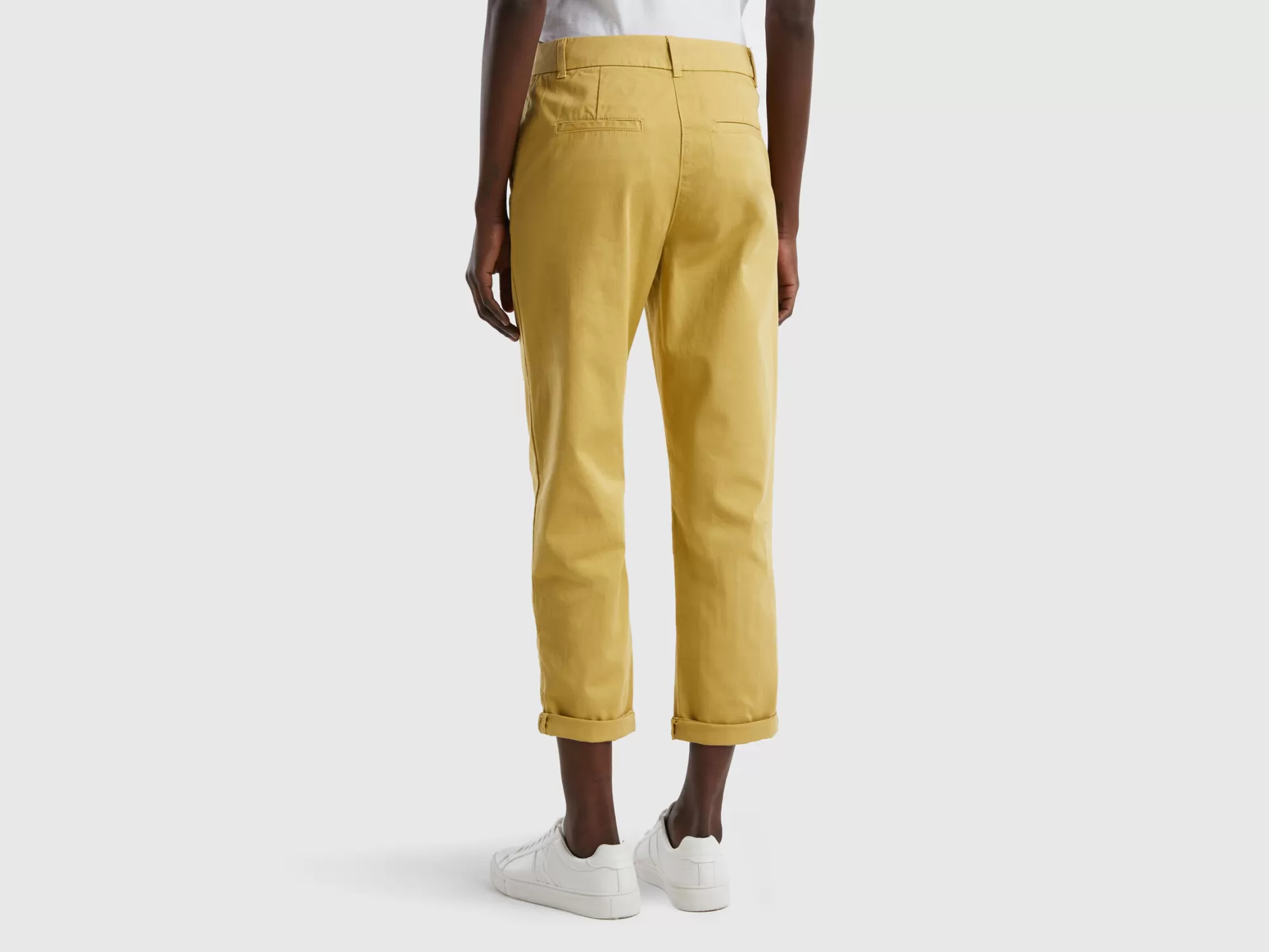 Benetton Pantalones Chinos De Algodón Elastico-Mujer Pantalones Y Chinos