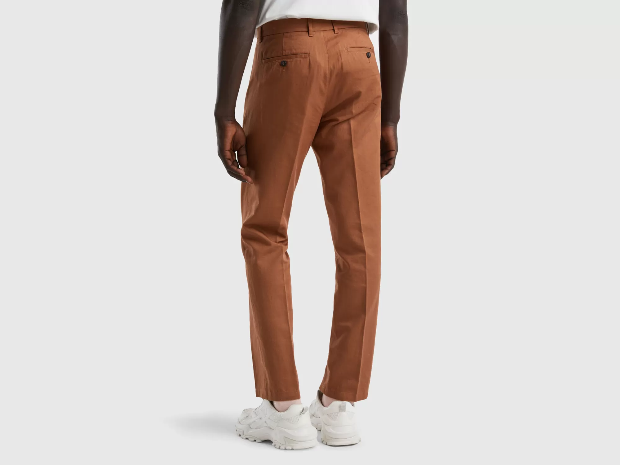 Benetton Pantalones Chinos Rectos De Lino Mixto-Hombre Pantalones Y Chinos