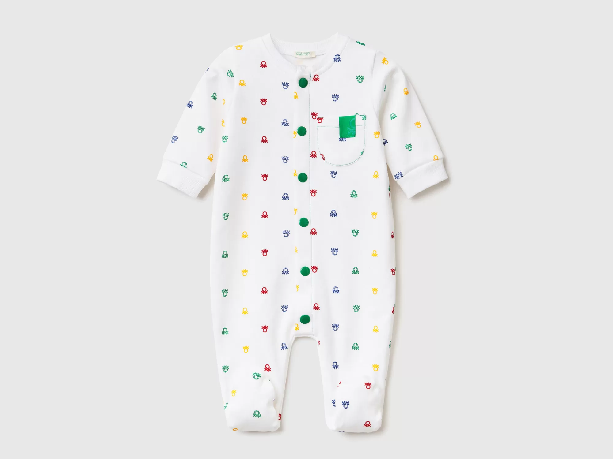 Benetton Pelele Estampado De Algodón Organico-Niños Vestidos De Algodón Organico