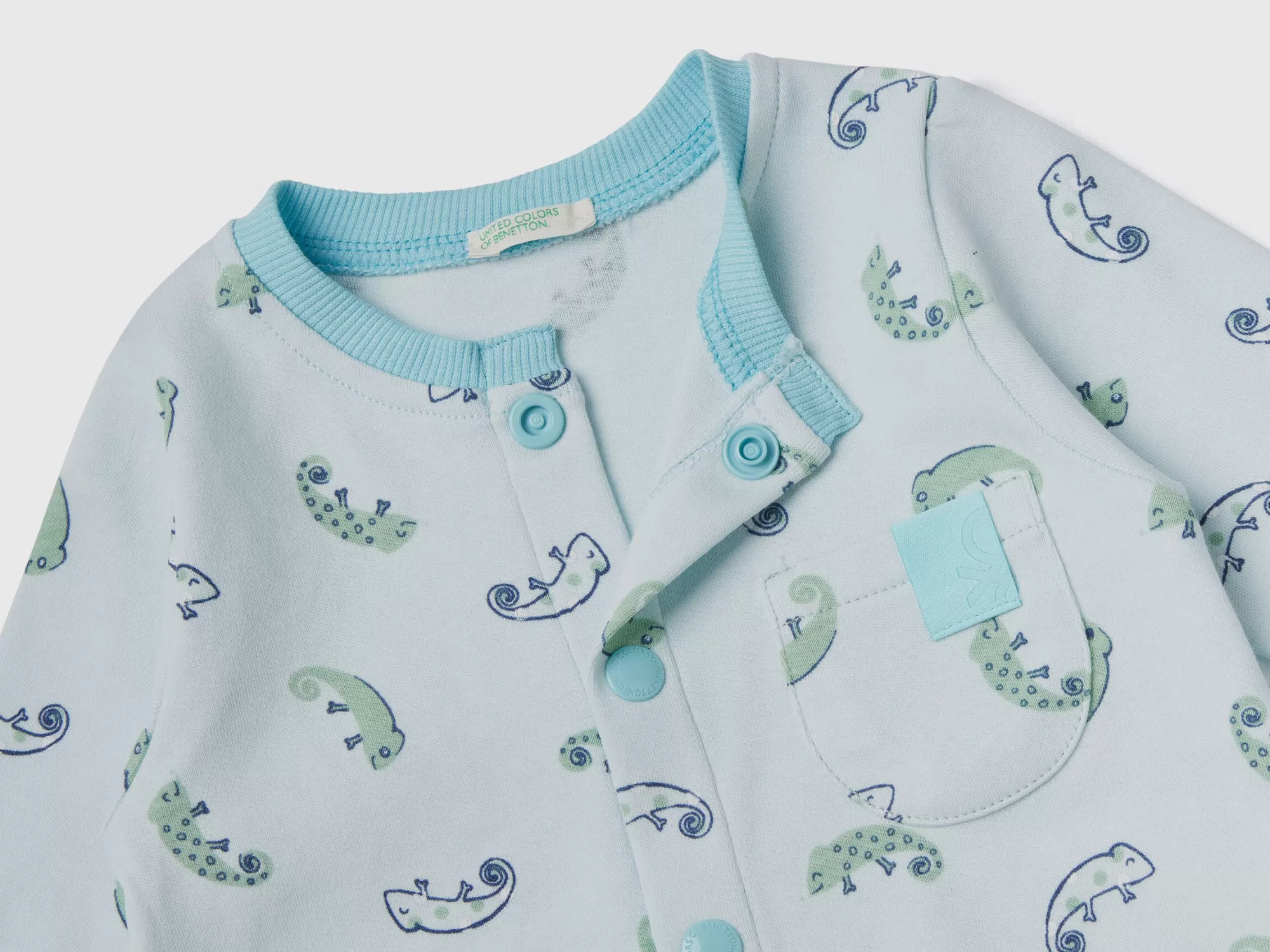 Benetton Pelele Estampado De Algodón Organico-Niños Vestidos De Algodón Organico