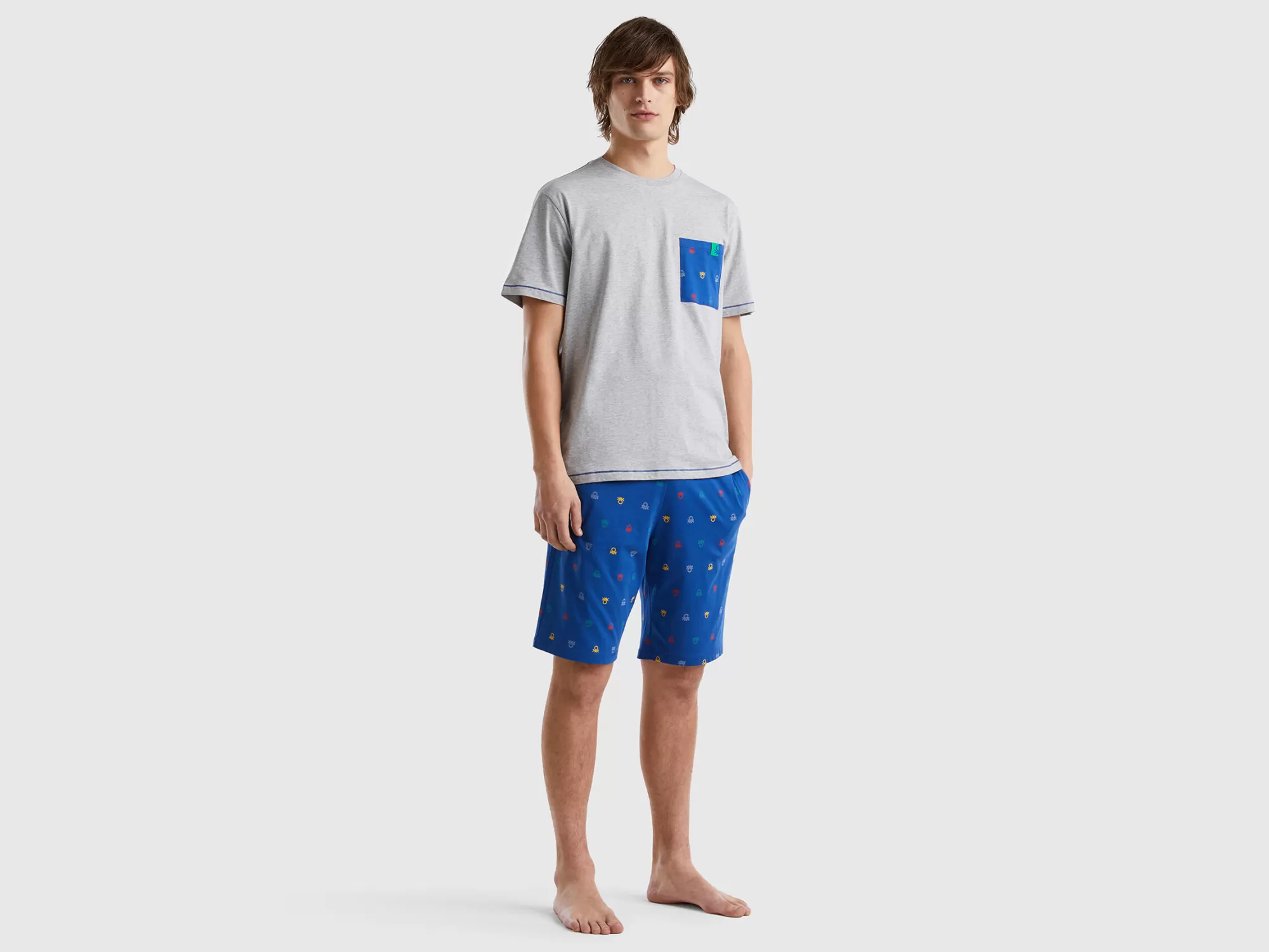 Benetton Pijama Con Estampado De Logotipos-Hombre Ropa Interior Y Pijamas