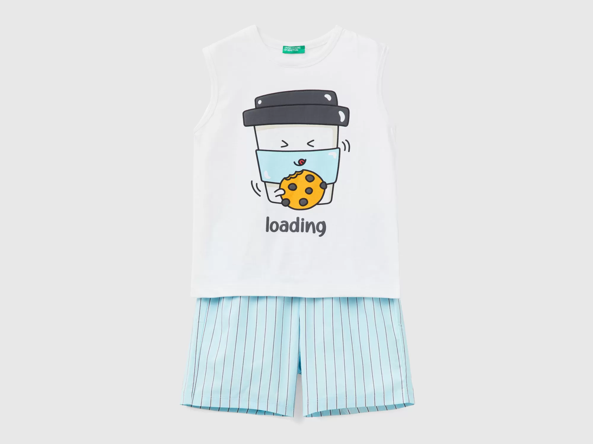 Benetton Pijama Corto Con Estampado De Desayuno-Niños Ropa Interior Y Pijamas