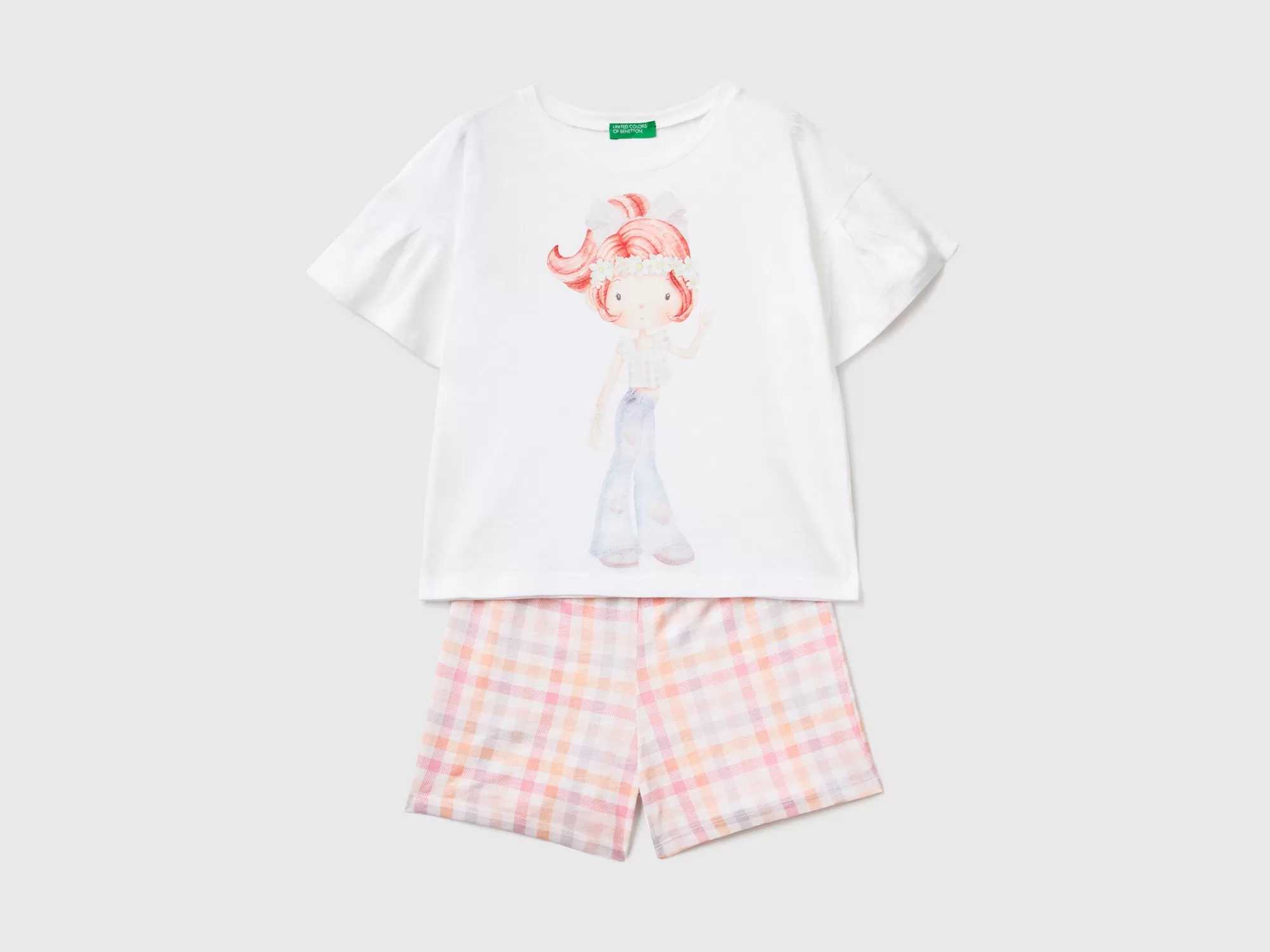 Benetton Pijama Corto Con Estampado De Glitter-Niños Ropa Interior Y Pijamas