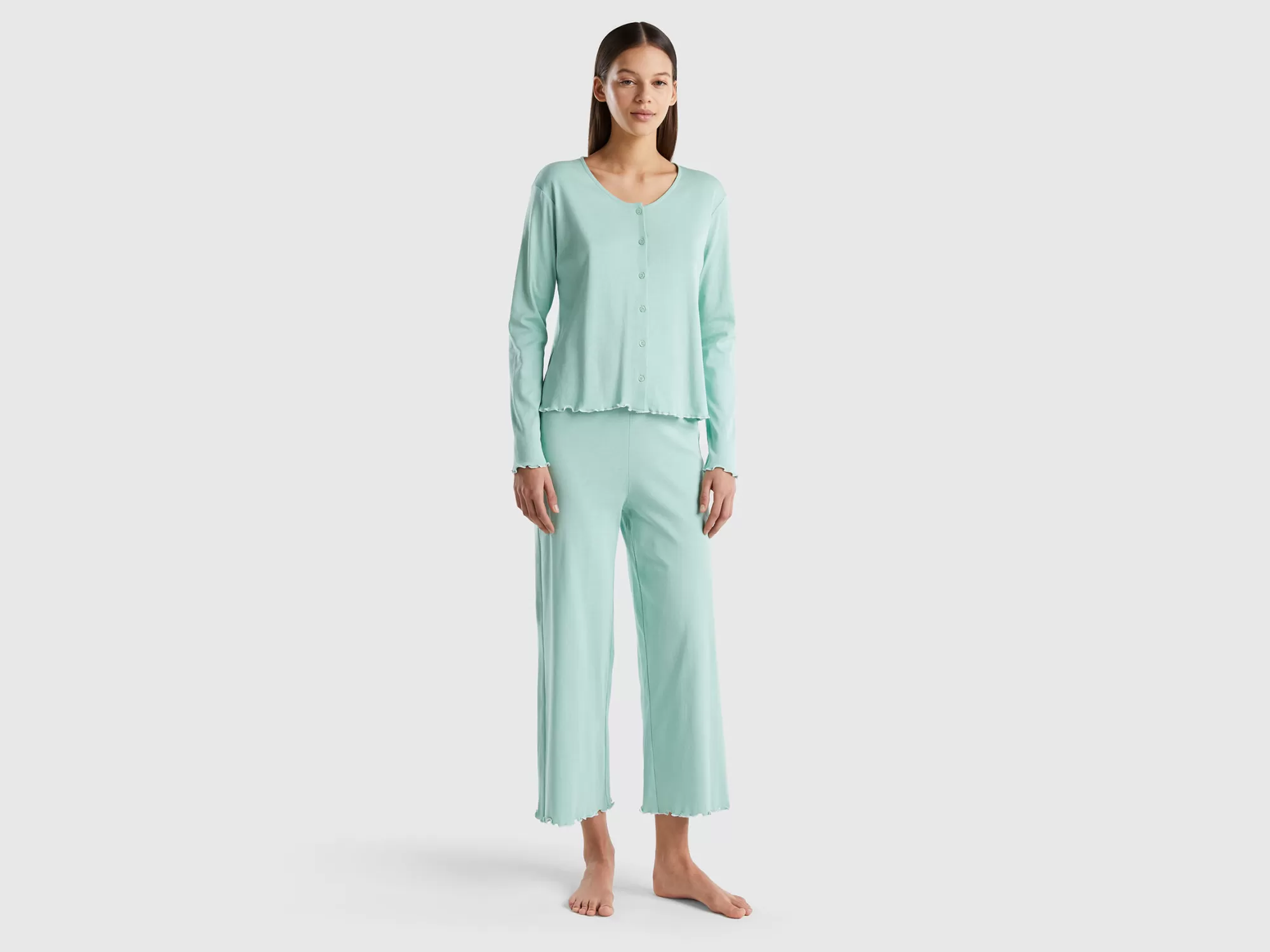 Benetton Pijama De Algodón De Fibra Larga-Mujer Ropa Interior Y Pijamas