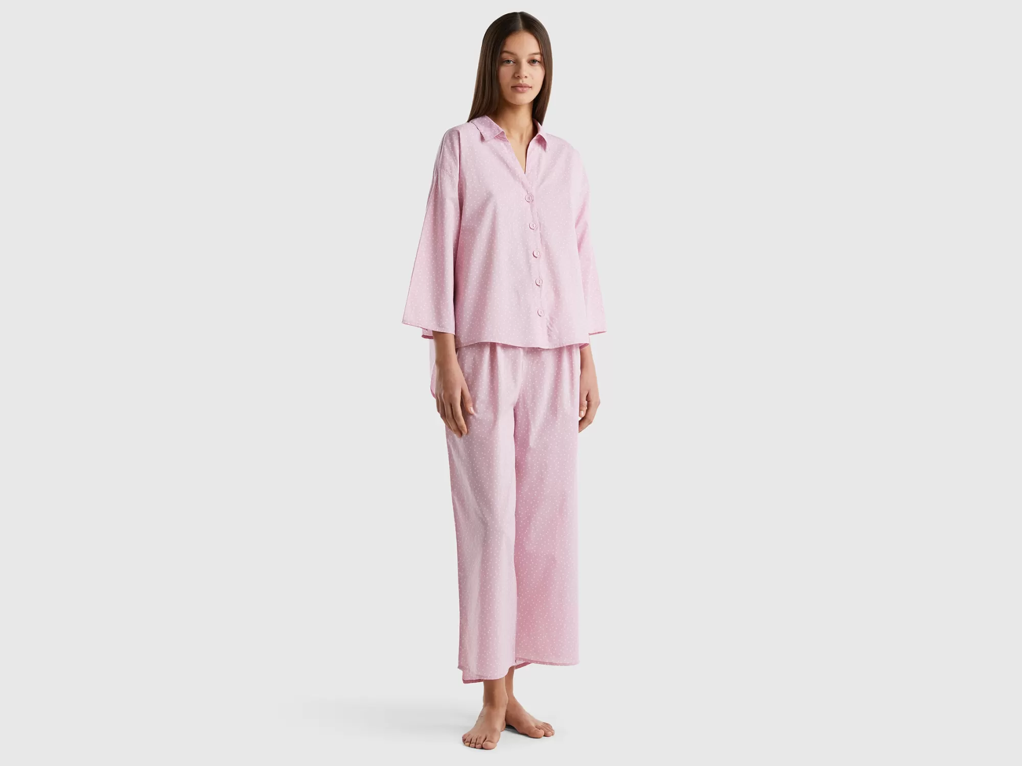 Benetton Pijama De Algodón De Lunares-Mujer Ropa Interior Y Pijamas