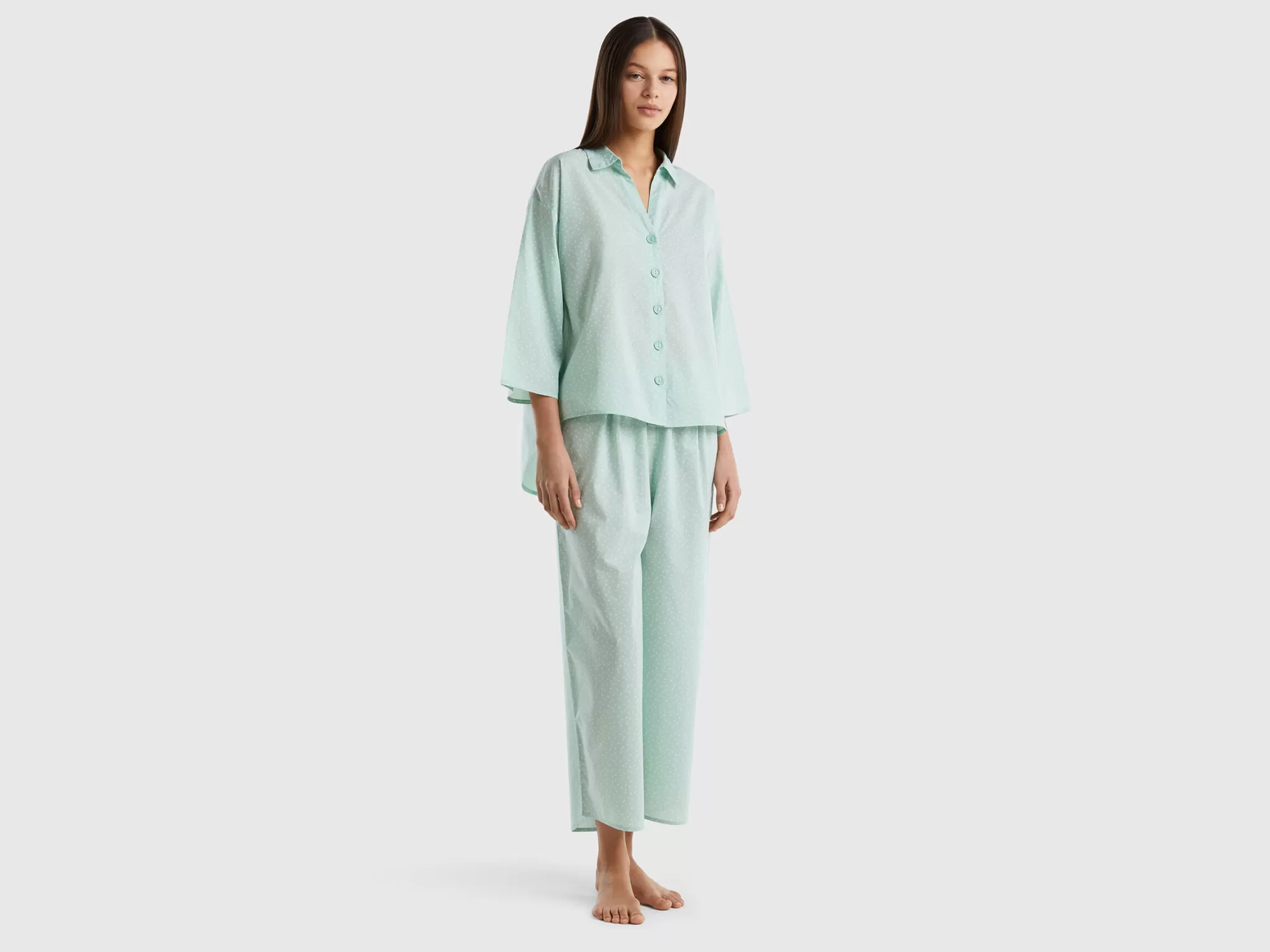 Benetton Pijama De Algodón De Lunares-Mujer Ropa Interior Y Pijamas