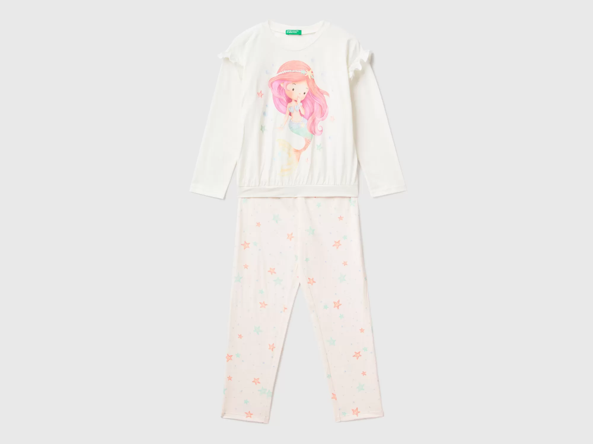 Benetton Pijama De Sirenita De 100 % Algodón-Niños Ropa Interior Y Pijamas