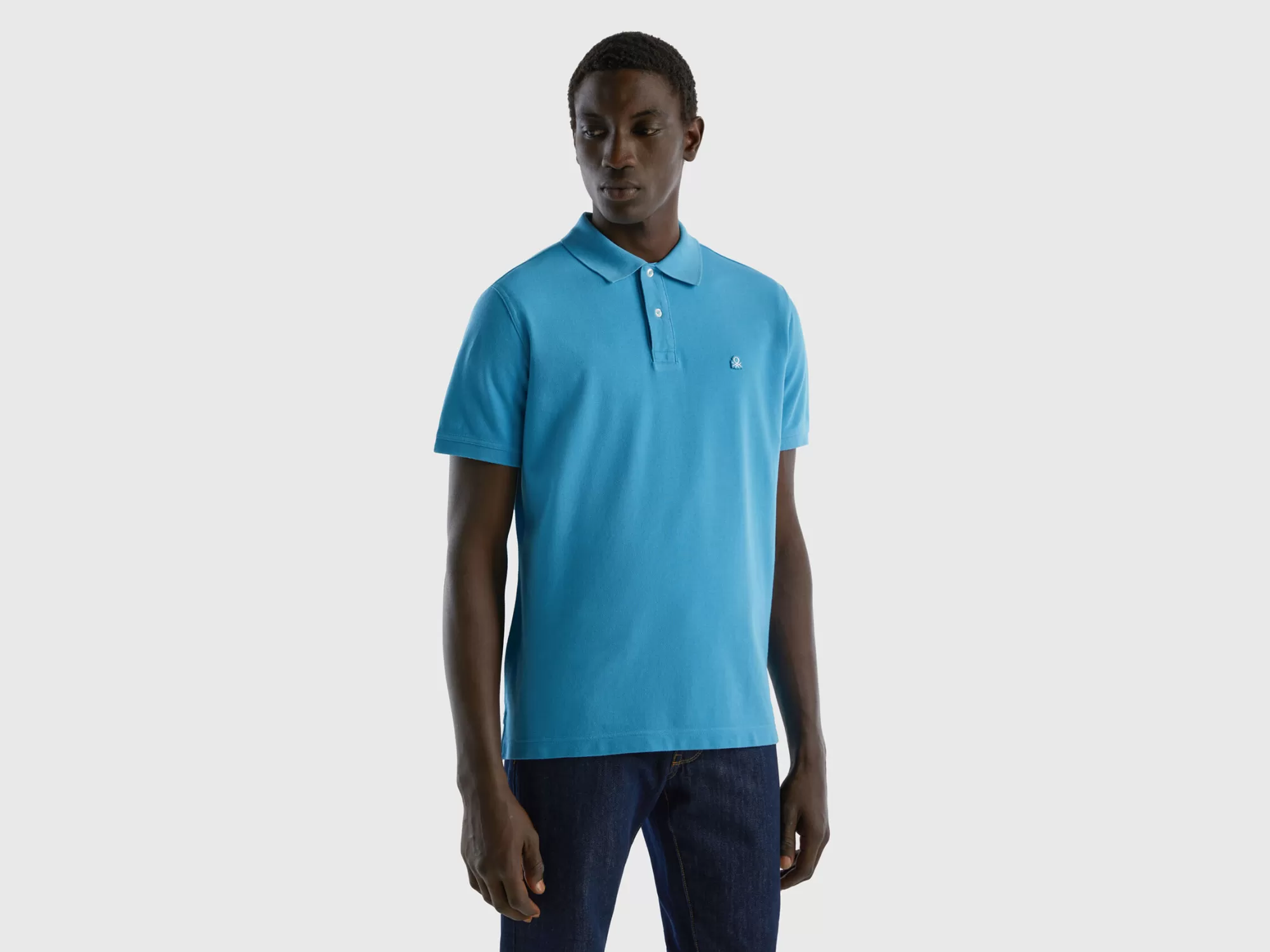 Benetton Polo Azul Regular Fit-Hombre Polos