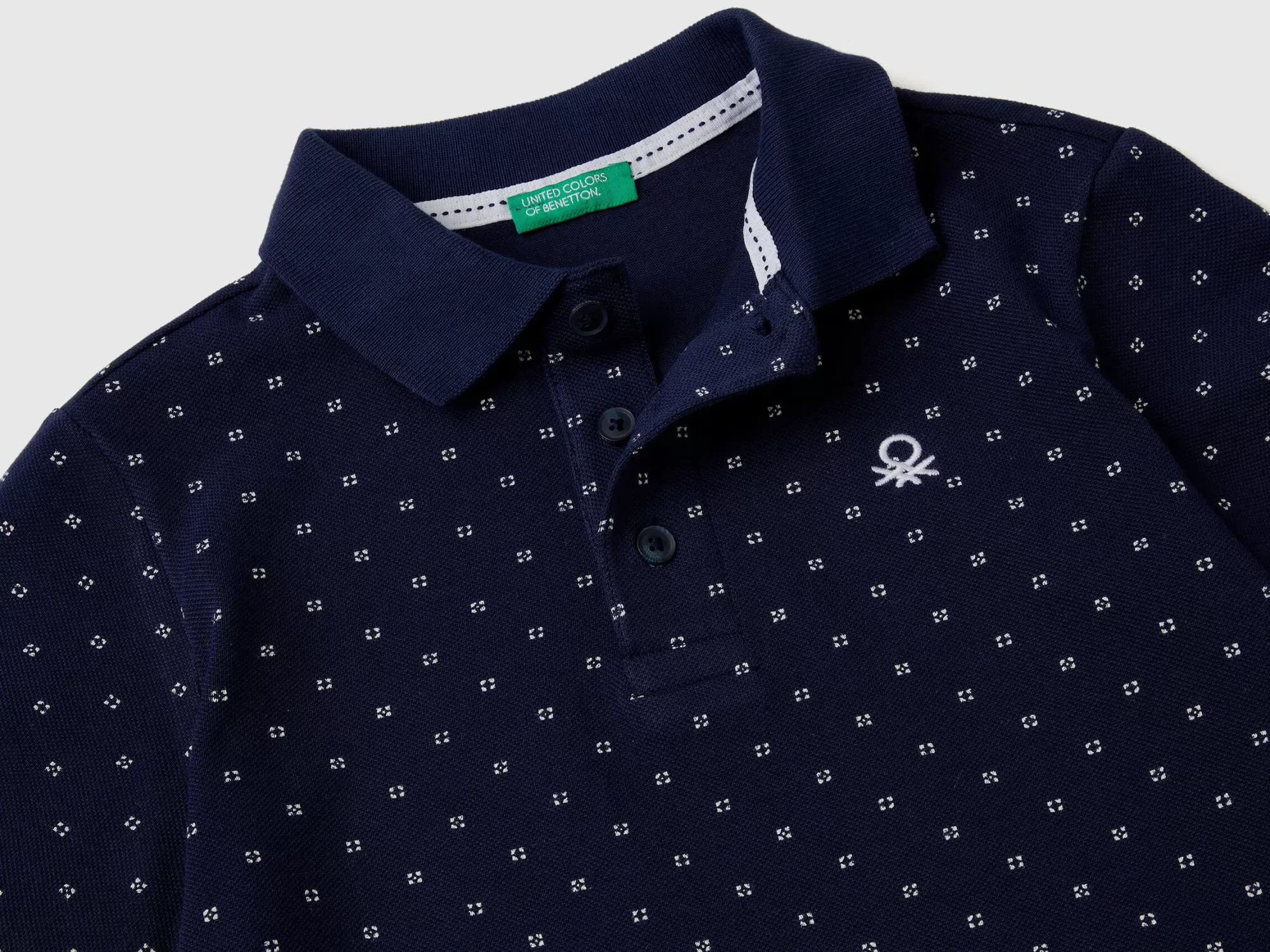 Benetton Polo Con Microestampado Slim Fit-Niños Polos