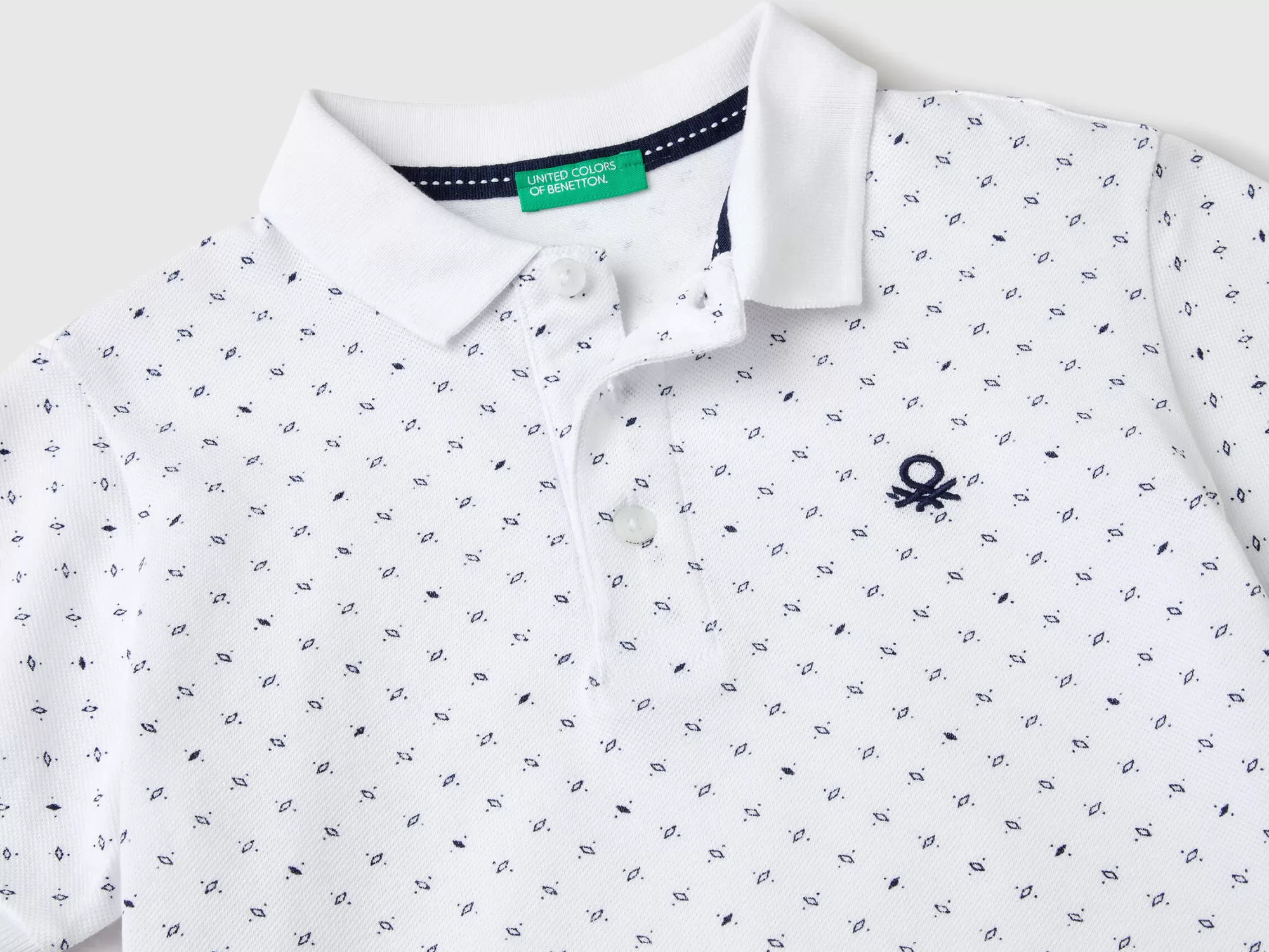 Benetton Polo Con Microestampado Slim Fit-Niños Polos