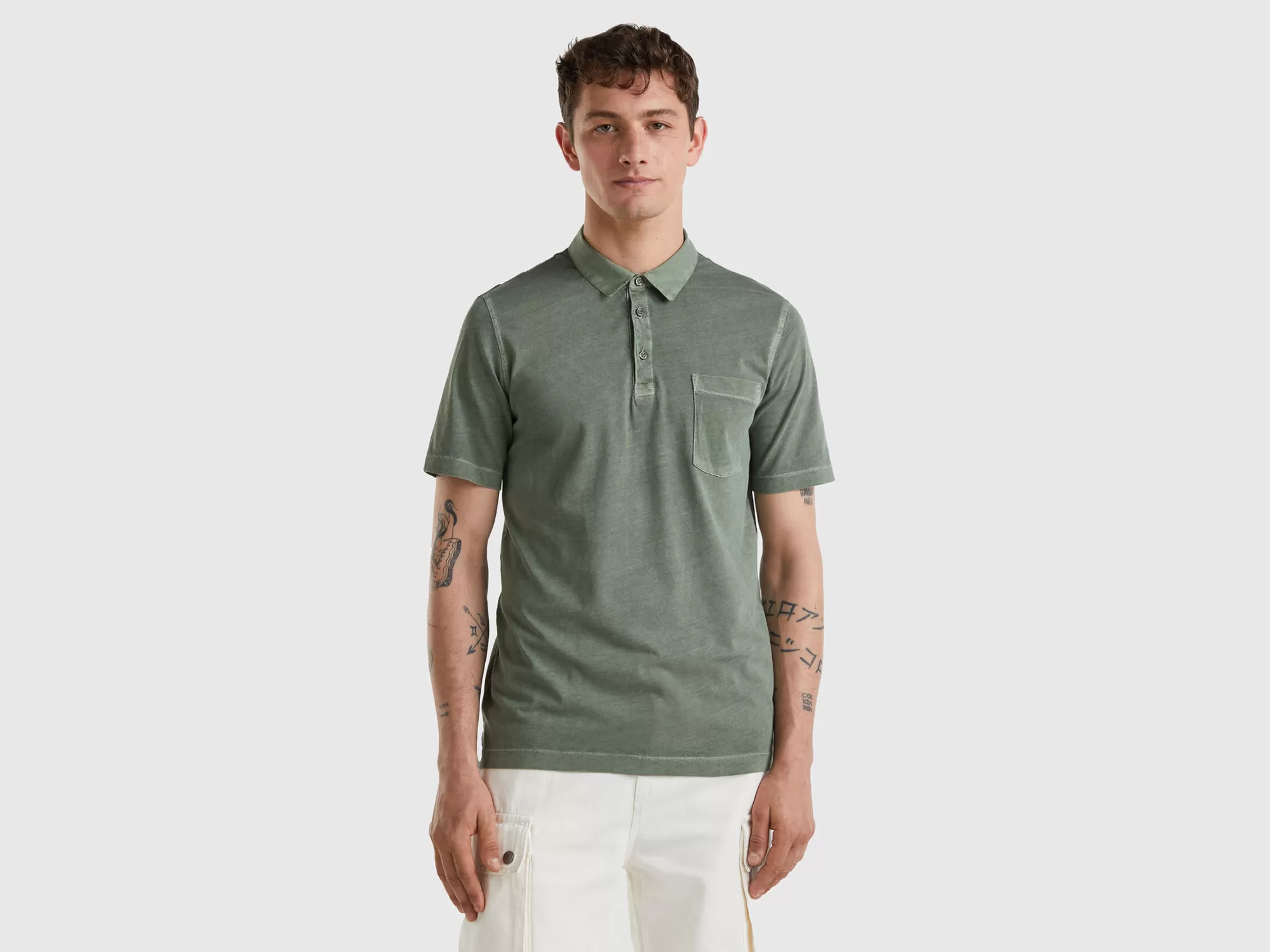 Benetton Polo De Algodón De Fibra Larga-Hombre Polos