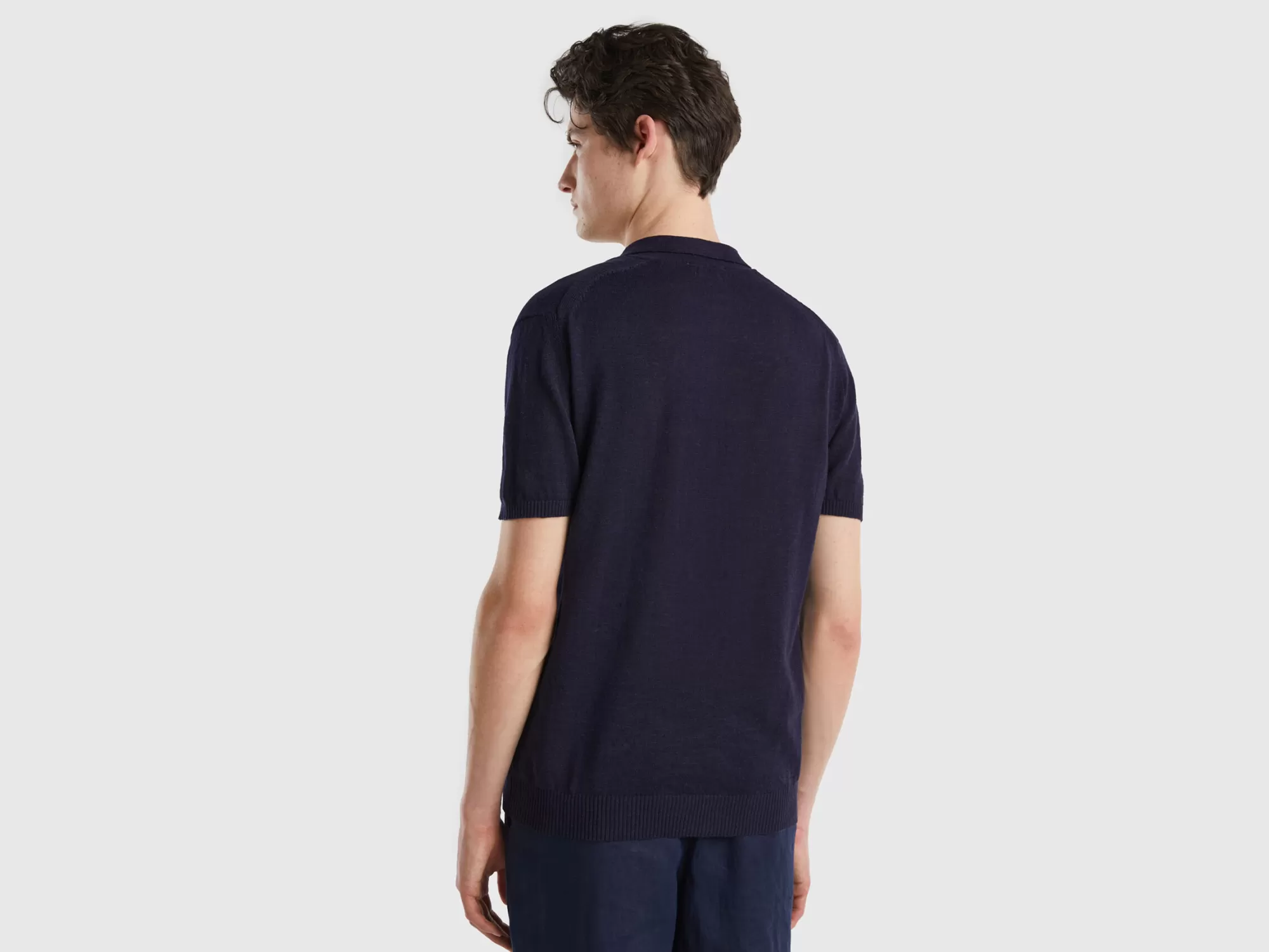 Benetton Polo De Lino Mixto-Hombre Polos