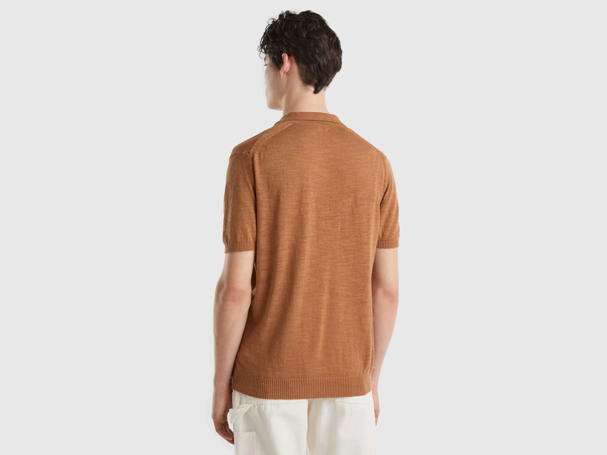 Benetton Polo De Lino Mixto-Hombre Polos