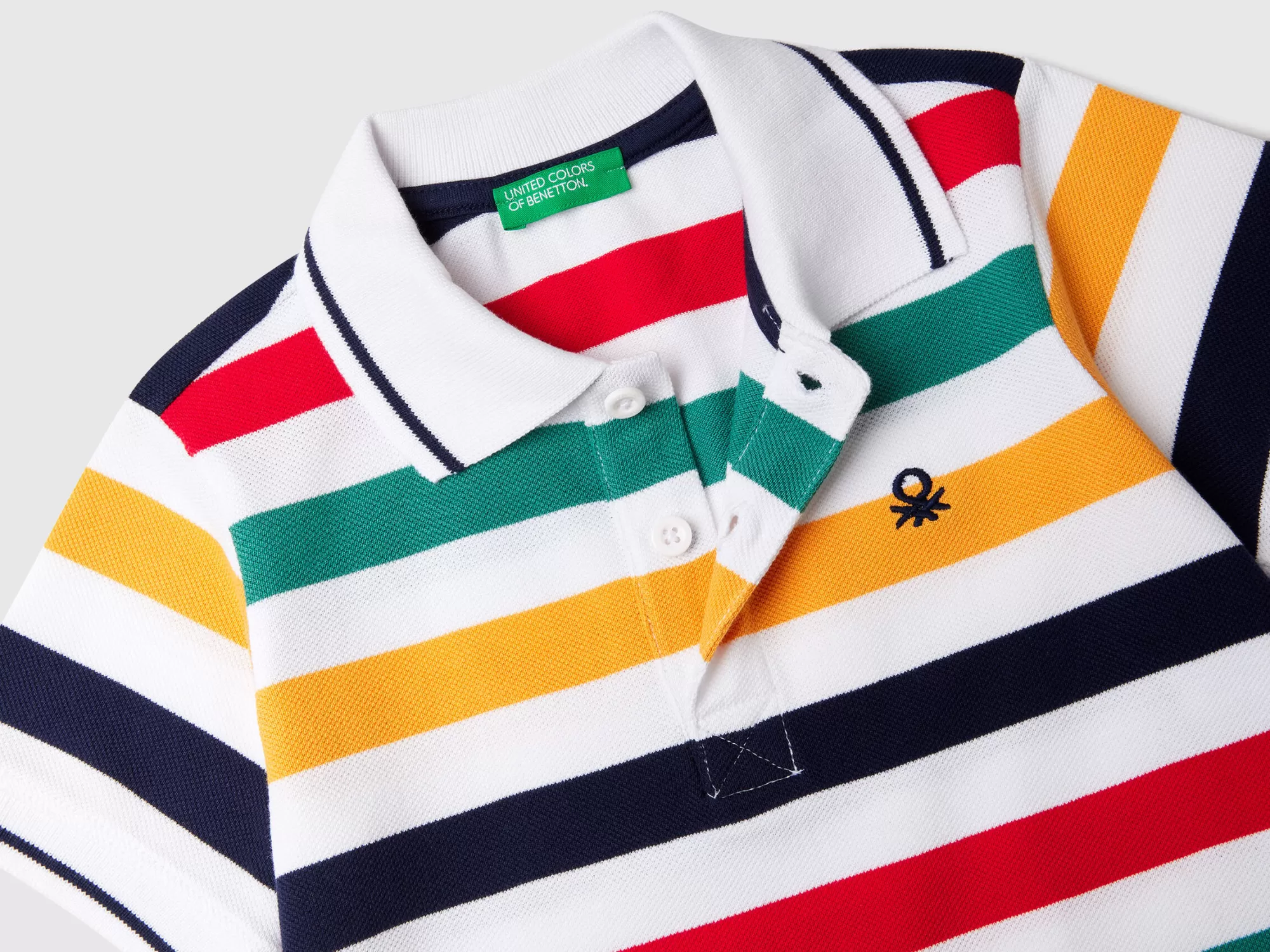 Benetton Polo De Manga Corta De Rayas-Niños Polos