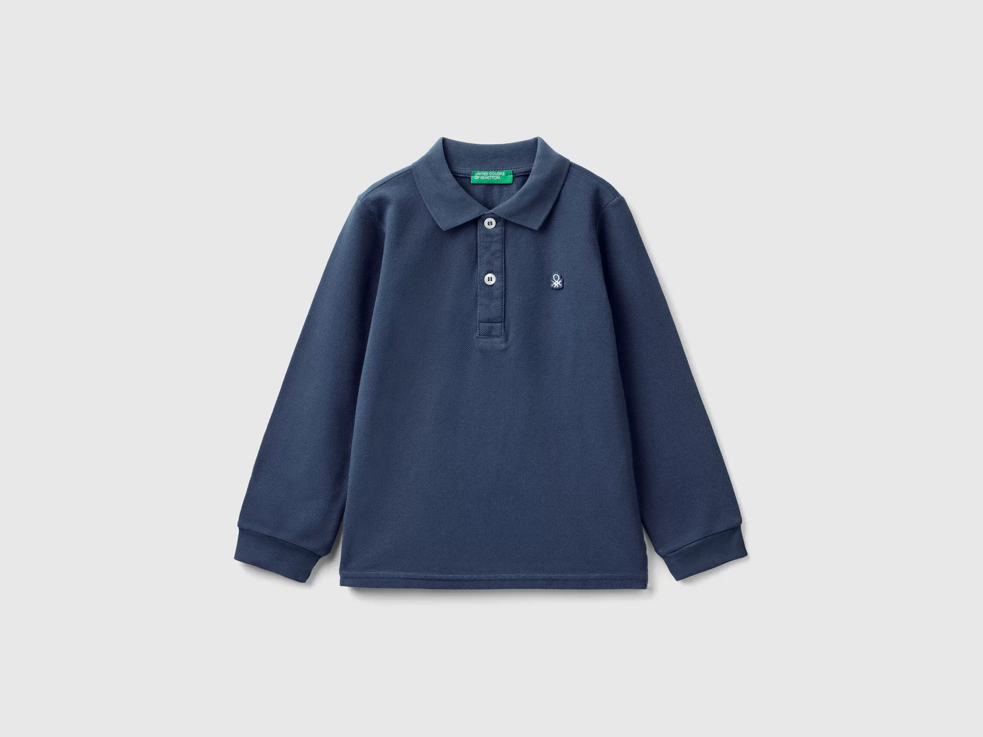 Benetton Polo De Manga Larga De Algodón Organico-Niños Polos