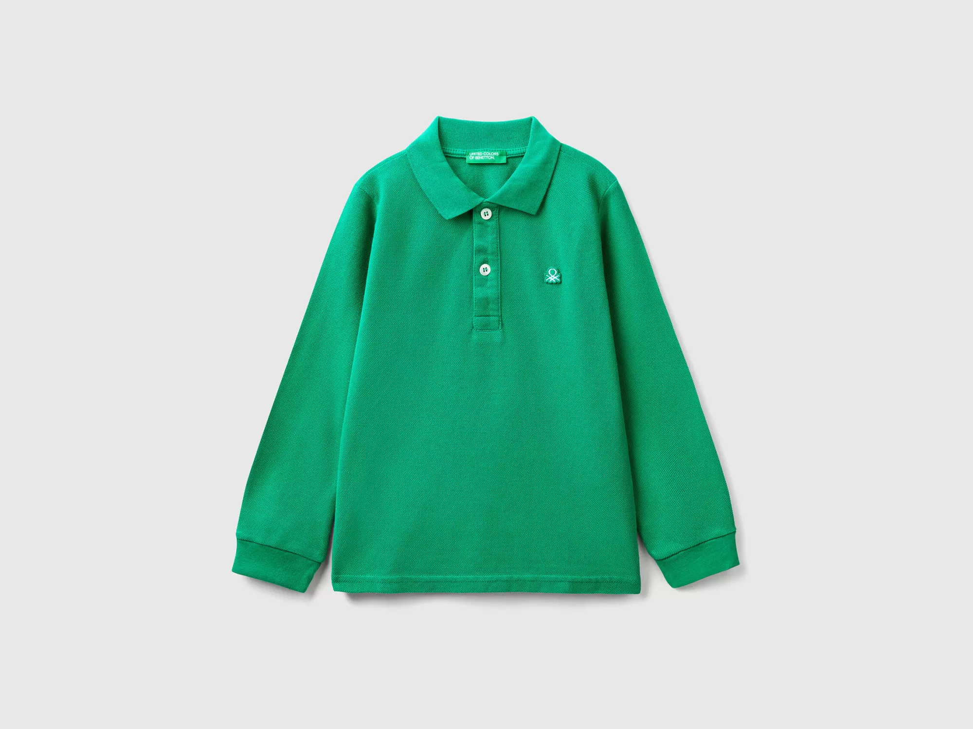 Benetton Polo De Manga Larga De Algodón Organico-Niños Polos