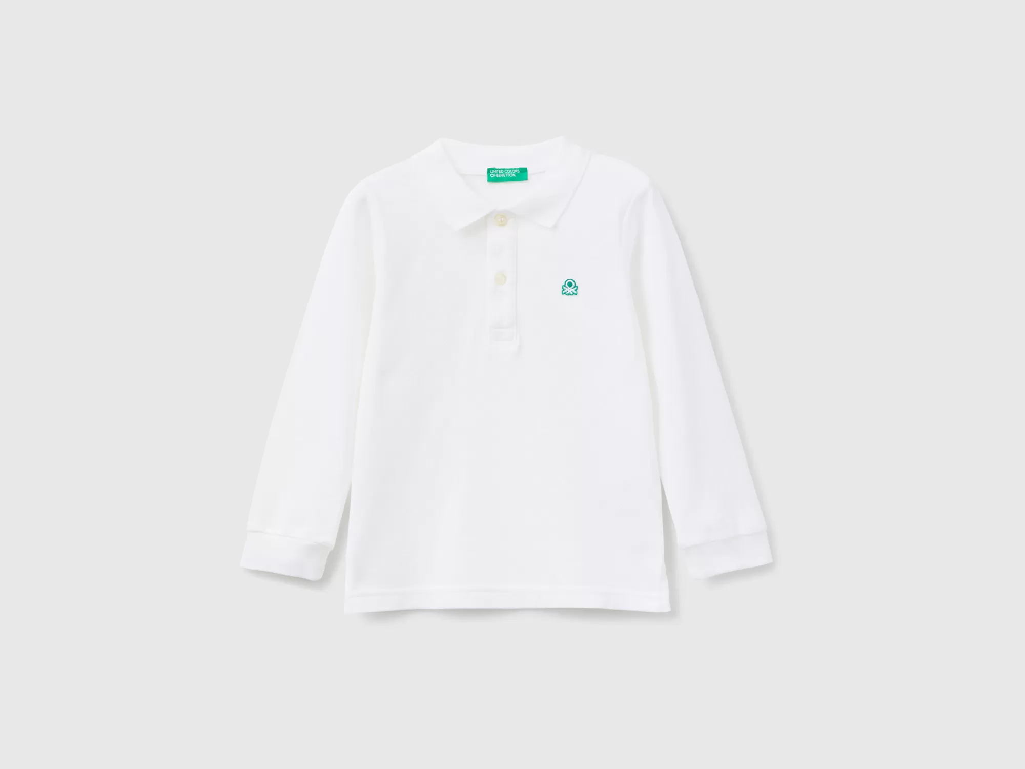 Benetton Polo De Manga Larga De Algodón Organico-Niños Polos