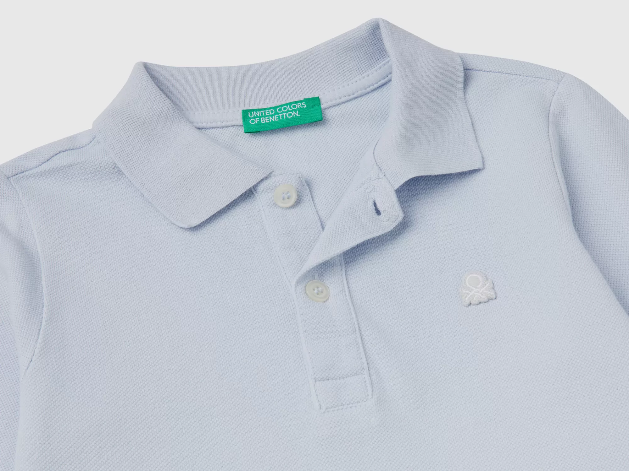 Benetton Polo De Manga Larga De Algodón Organico-Niños Polos