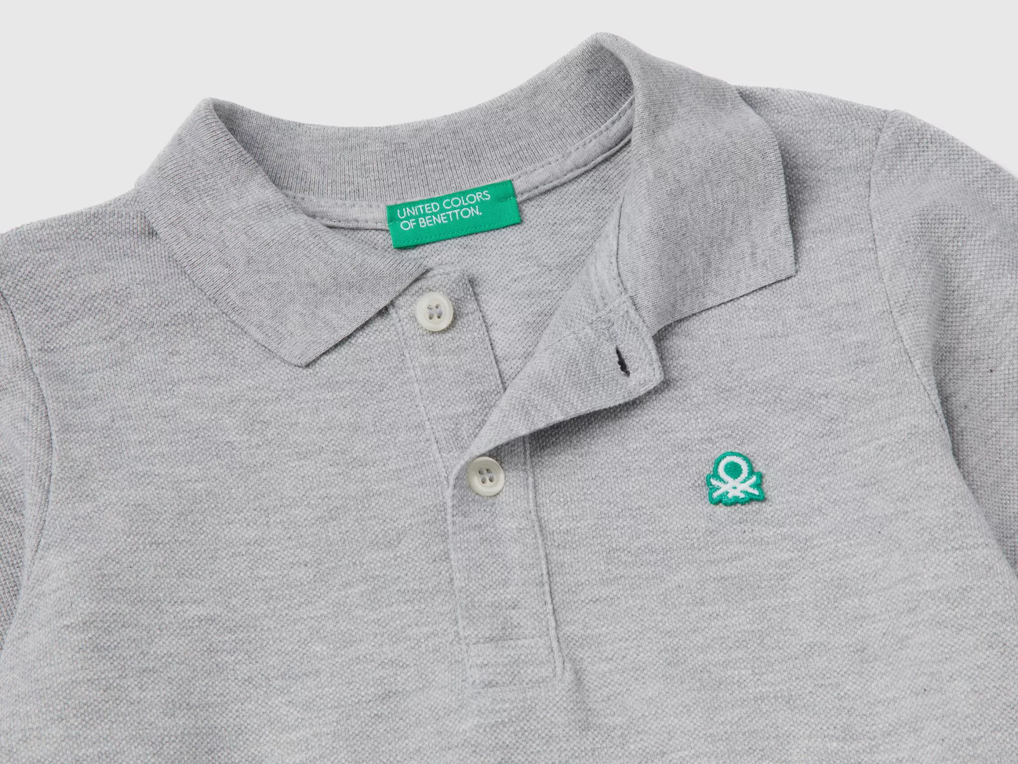 Benetton Polo De Manga Larga De Algodón Organico-Niños Polos