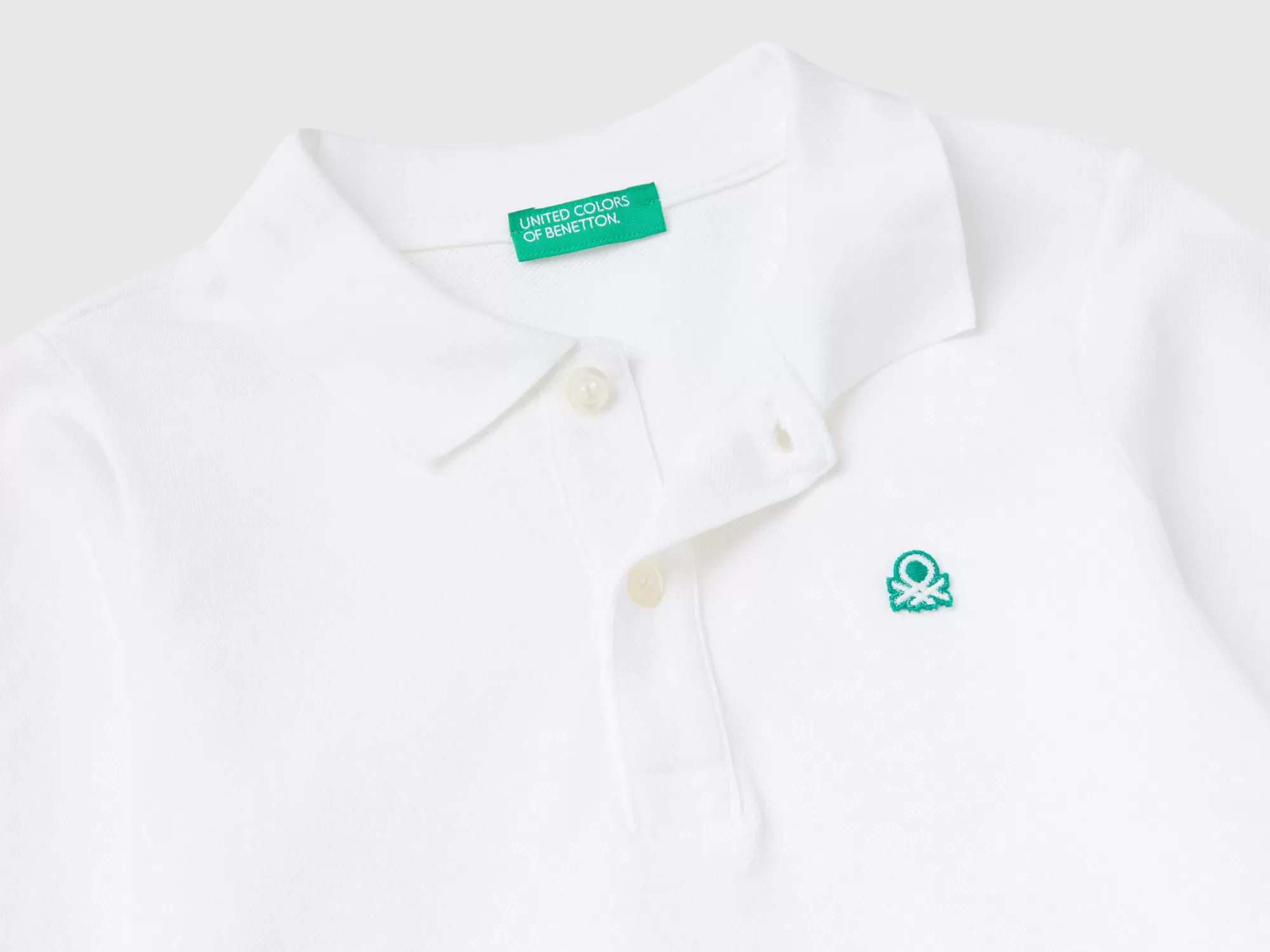 Benetton Polo De Manga Larga De Algodón Organico-Niños Polos