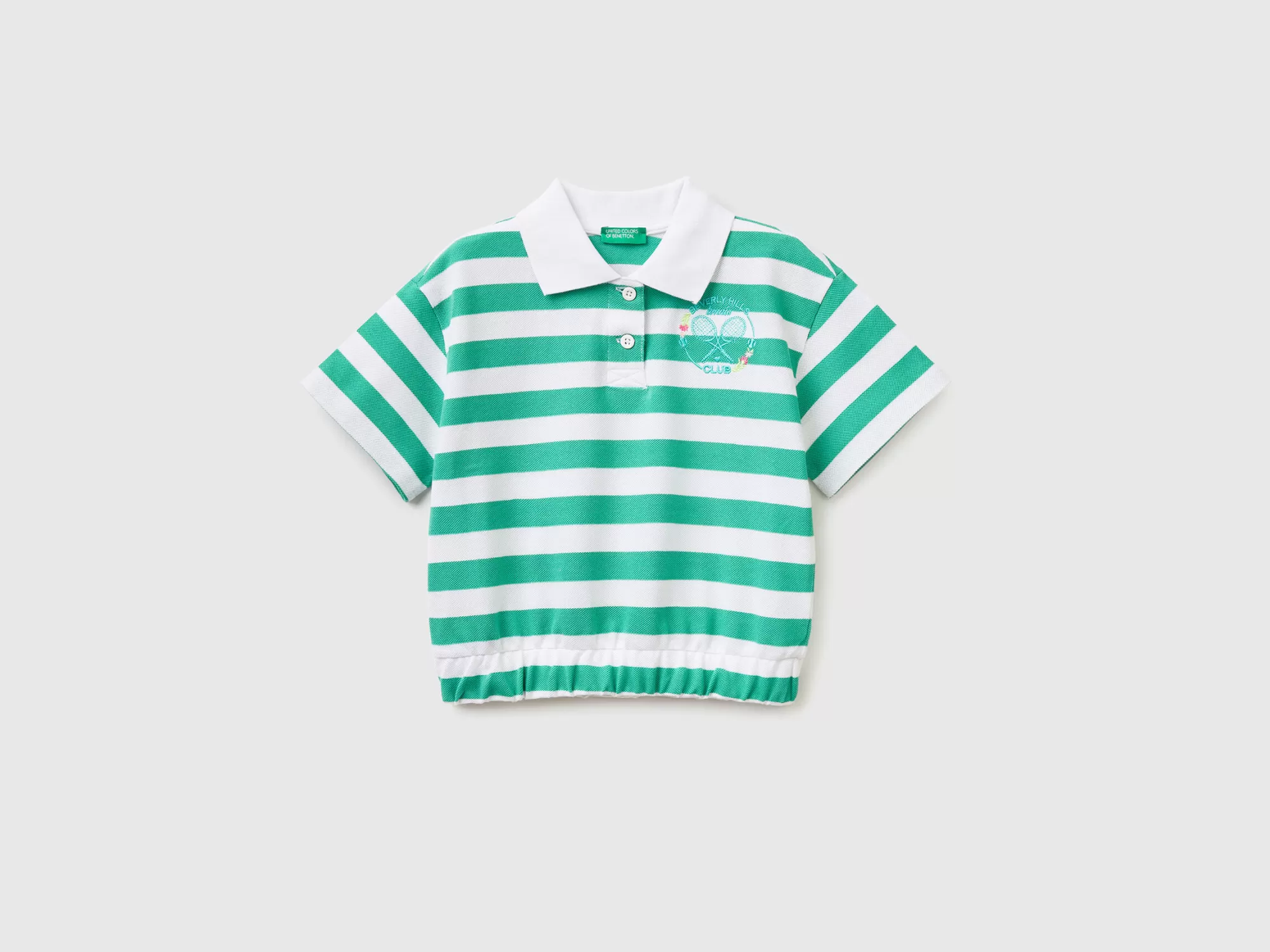 Benetton Polo De Rayas Con Emblema-Niños Camisetas Y Camisas