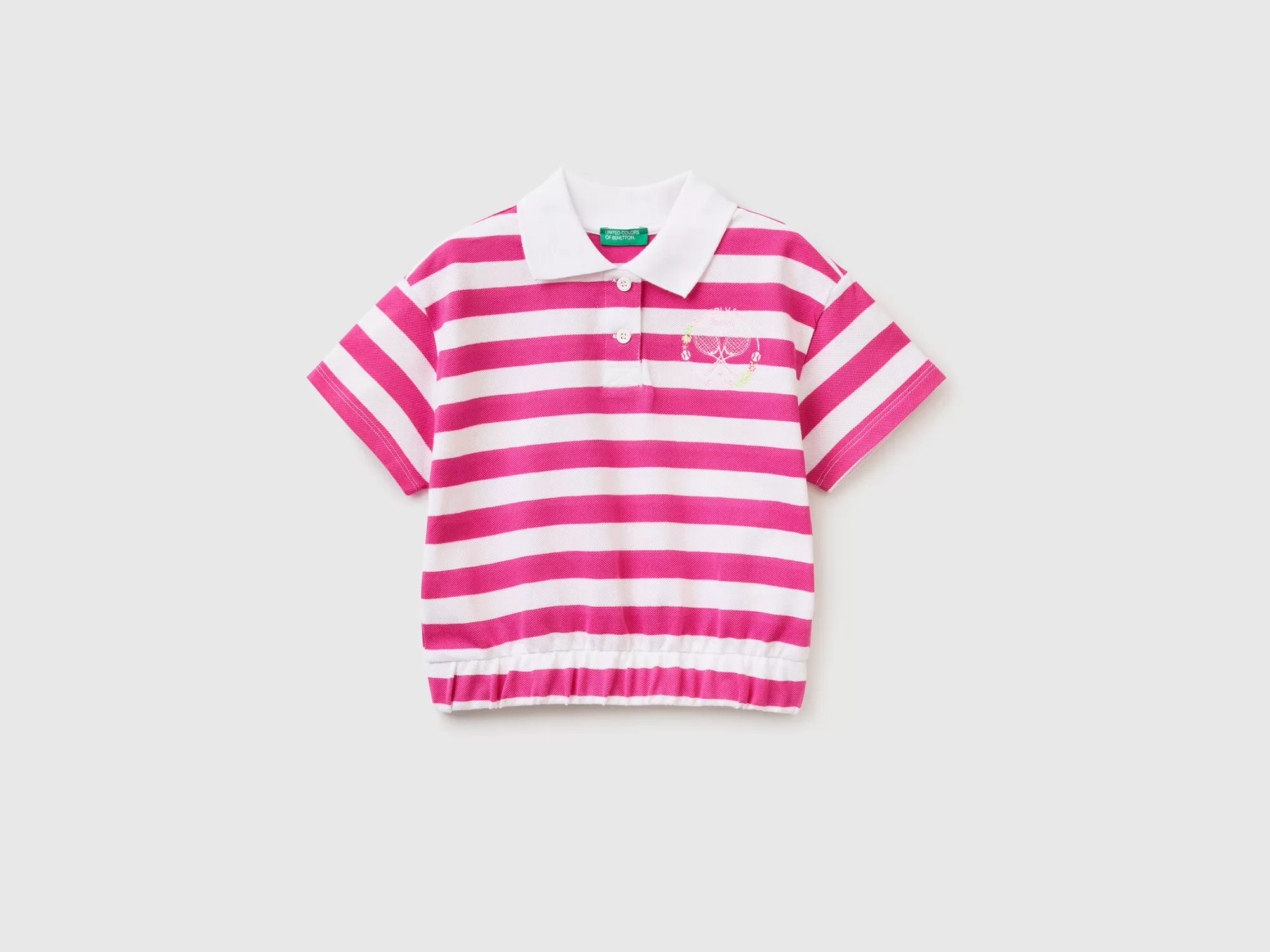 Benetton Polo De Rayas Con Emblema-Niños Camisetas Y Camisas