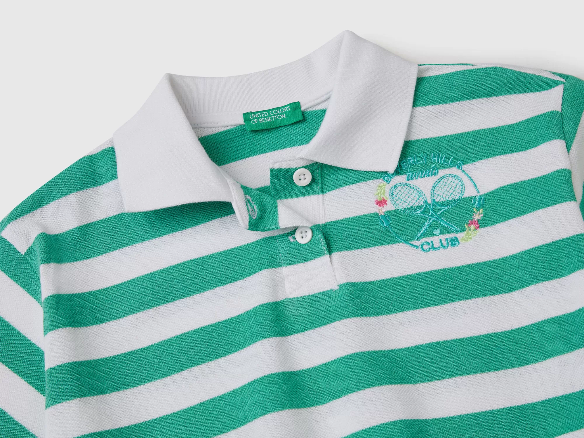 Benetton Polo De Rayas Con Emblema-Niños Camisetas Y Camisas