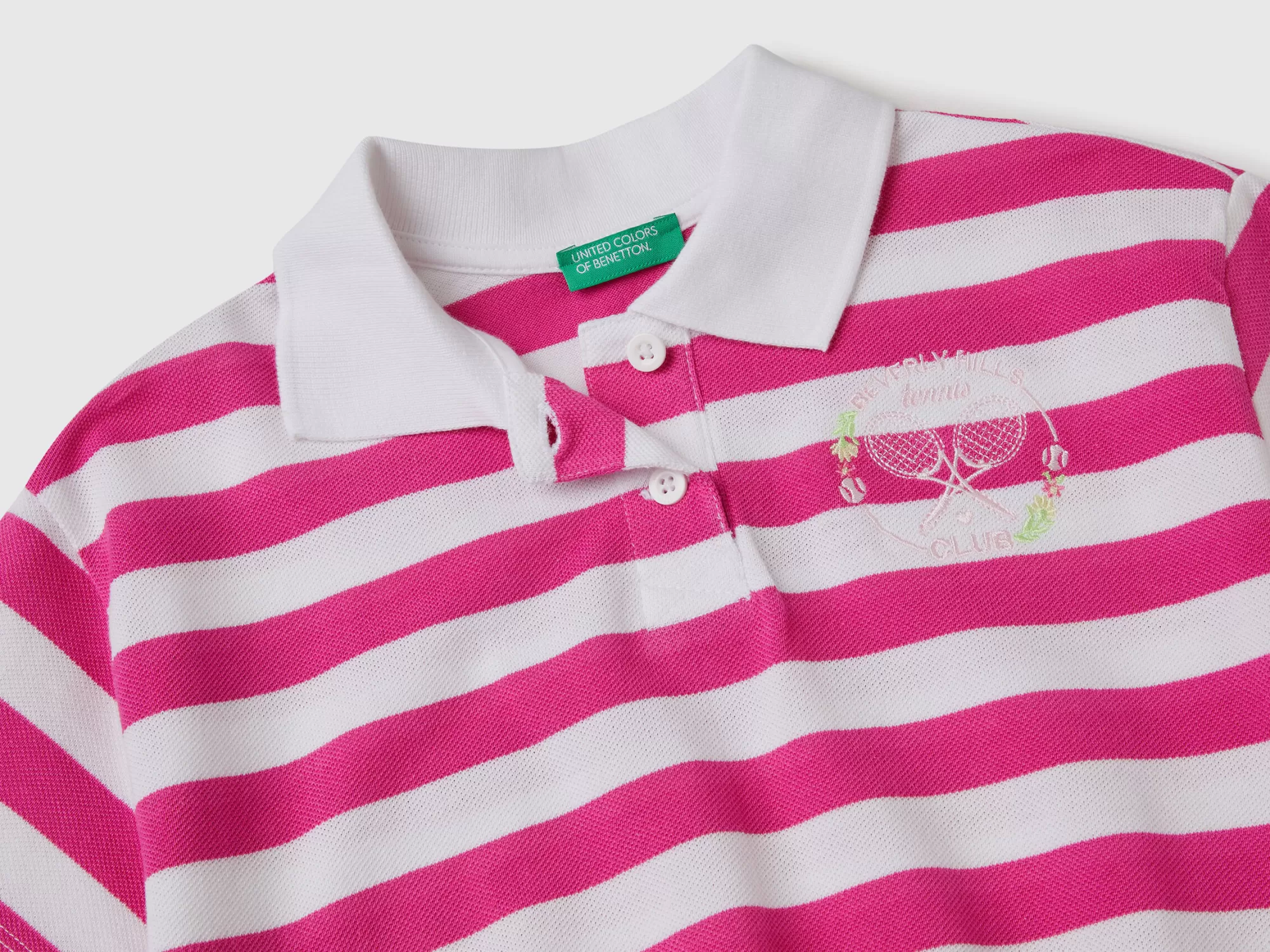 Benetton Polo De Rayas Con Emblema-Niños Camisetas Y Camisas