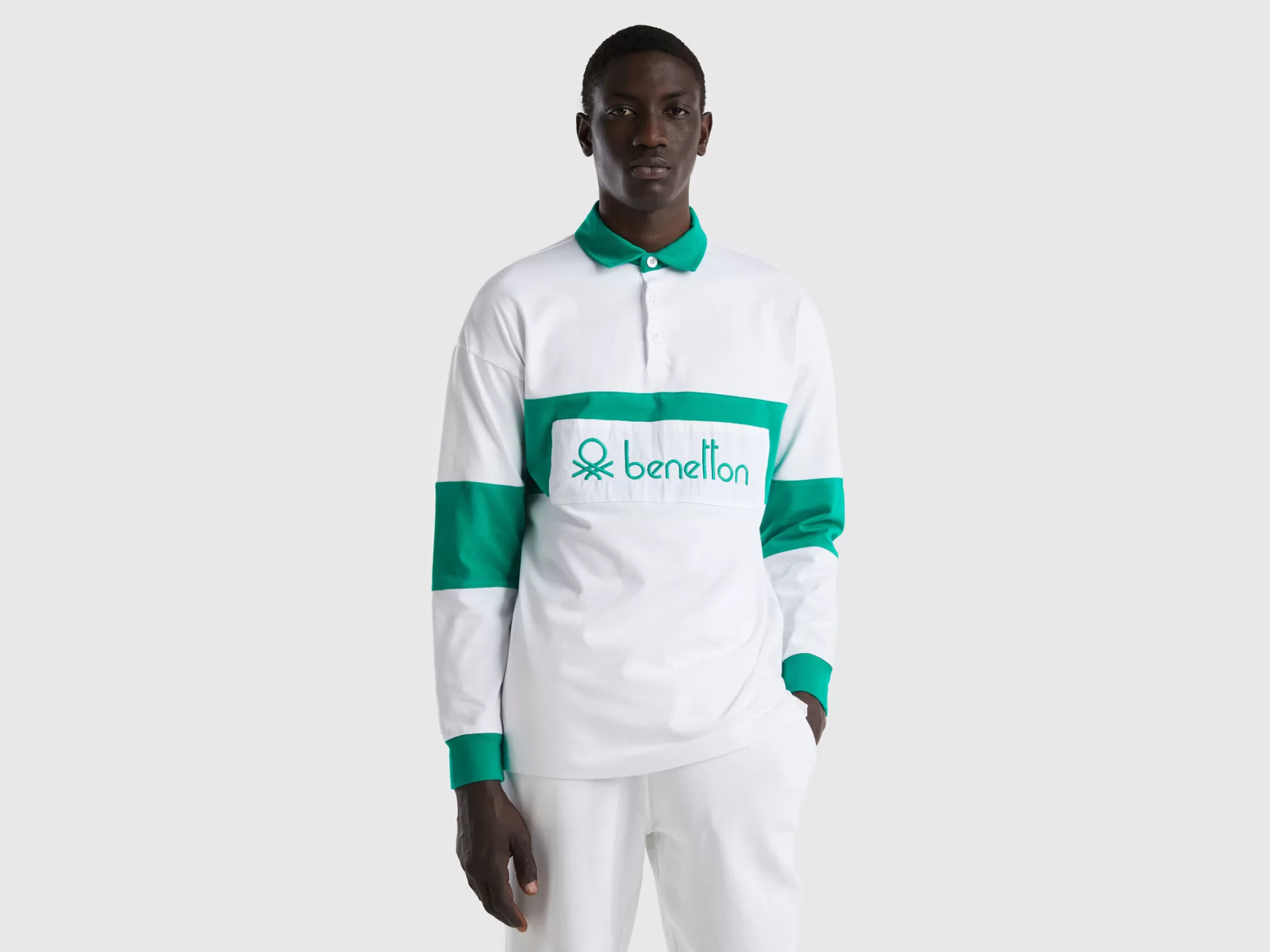 Benetton Polo De Rugby De Algodón Organico-Hombre Polos