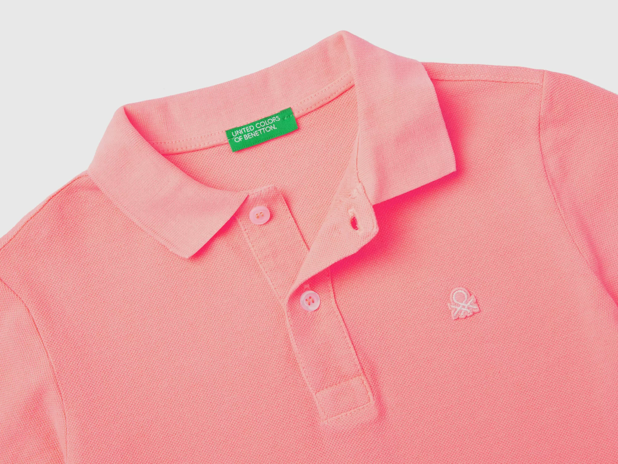 Benetton Polo Fluor De Algodón Organico-Niños Polos