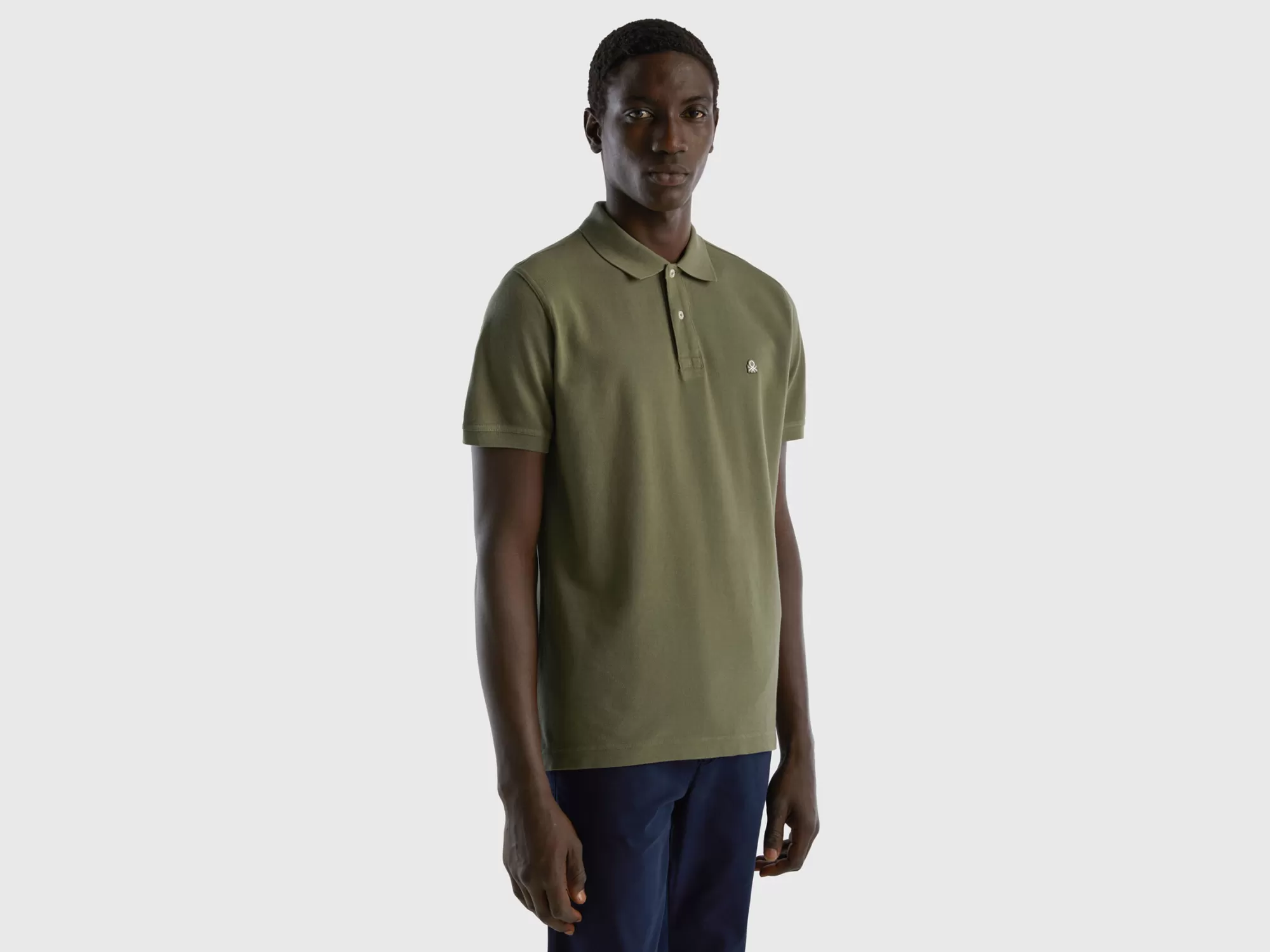 Benetton Polo Verde Regular Fit-Hombre Polos