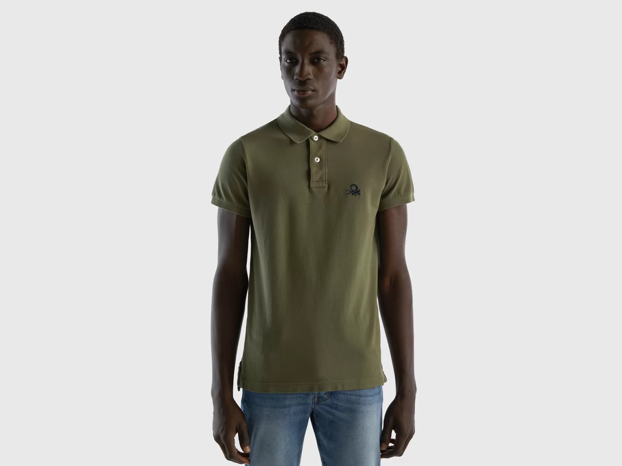 Benetton Polo Verde Slim Fit-Hombre Polos