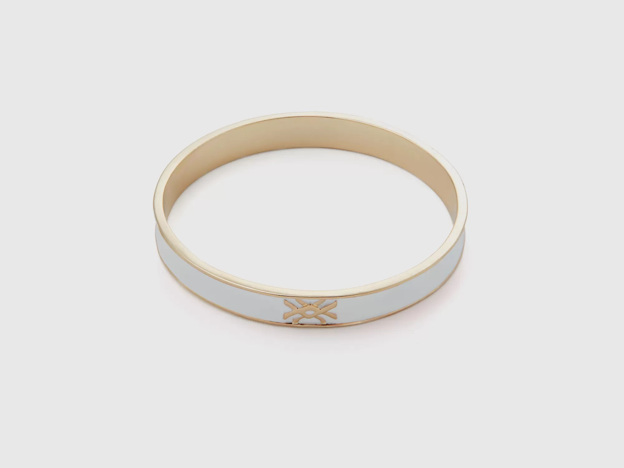 Benetton Pulsera Bangle Blanca Con Logotipo-Mujer Bisutería