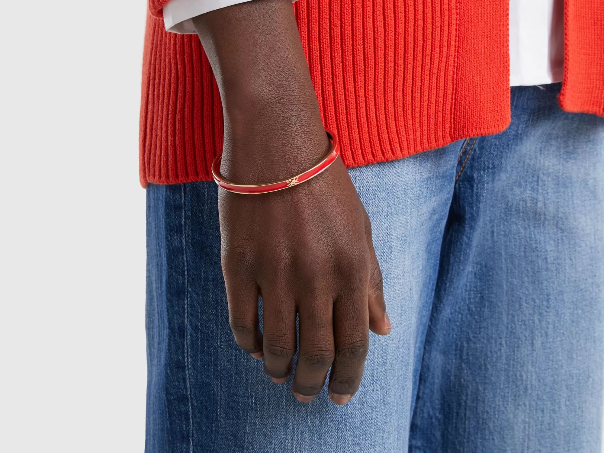 Benetton Pulsera Bangle Fina Rojo-Mujer Bisutería