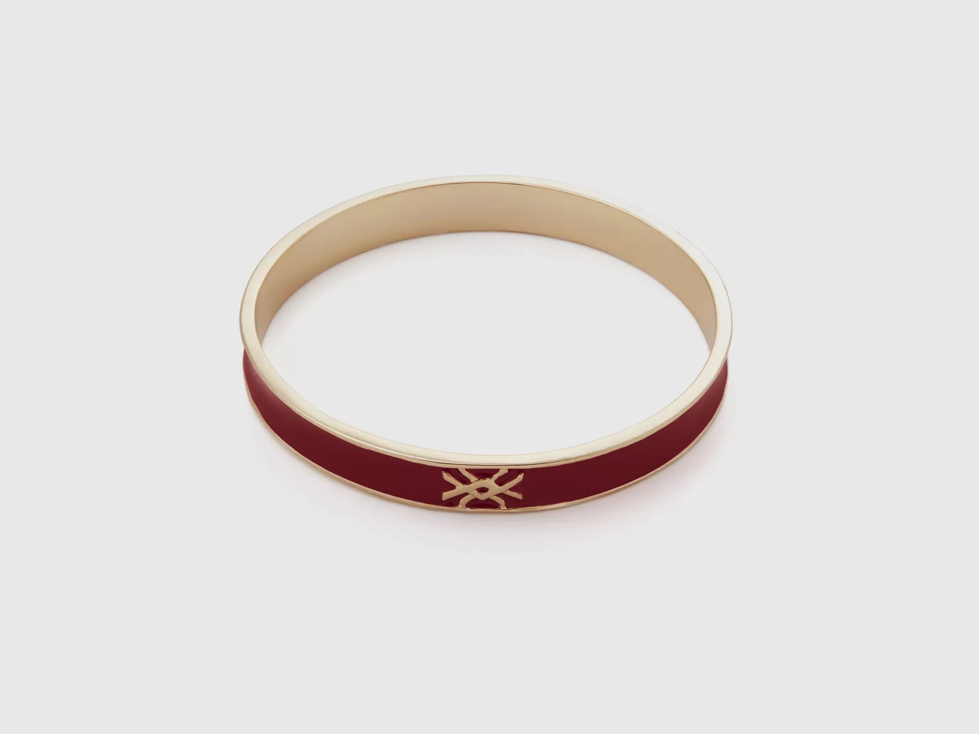 Benetton Pulsera Bangle Rojocon Logotipo-Mujer Bisutería