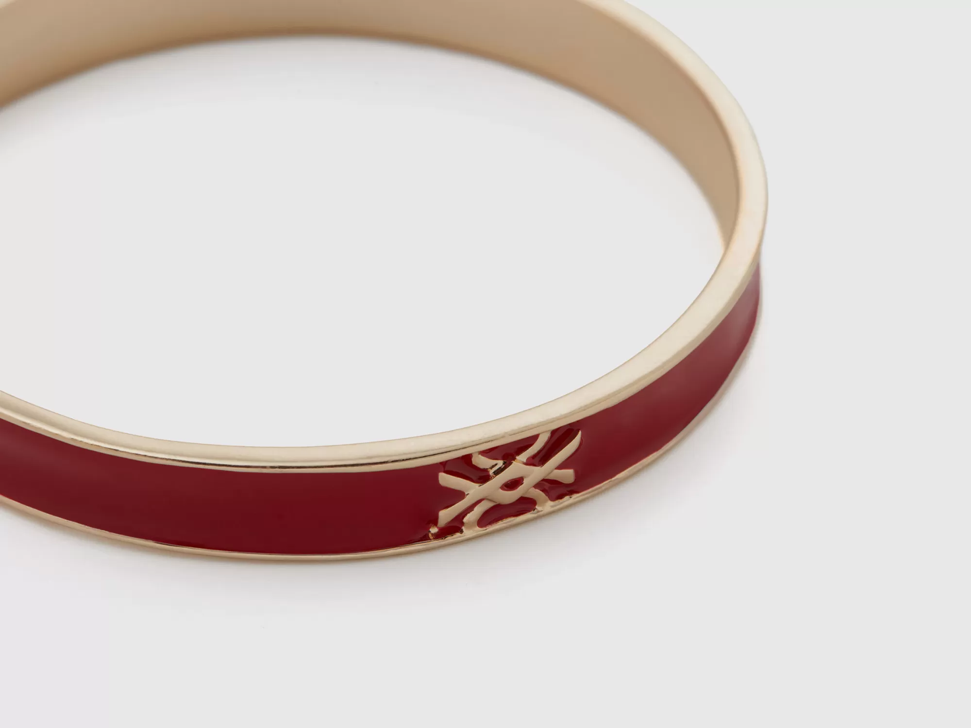 Benetton Pulsera Bangle Rojocon Logotipo-Mujer Bisutería