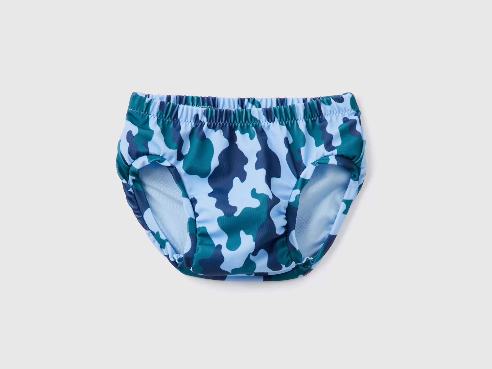 Benetton Slip De Bano Con Estampado De Camuflaje-Niños Banadores