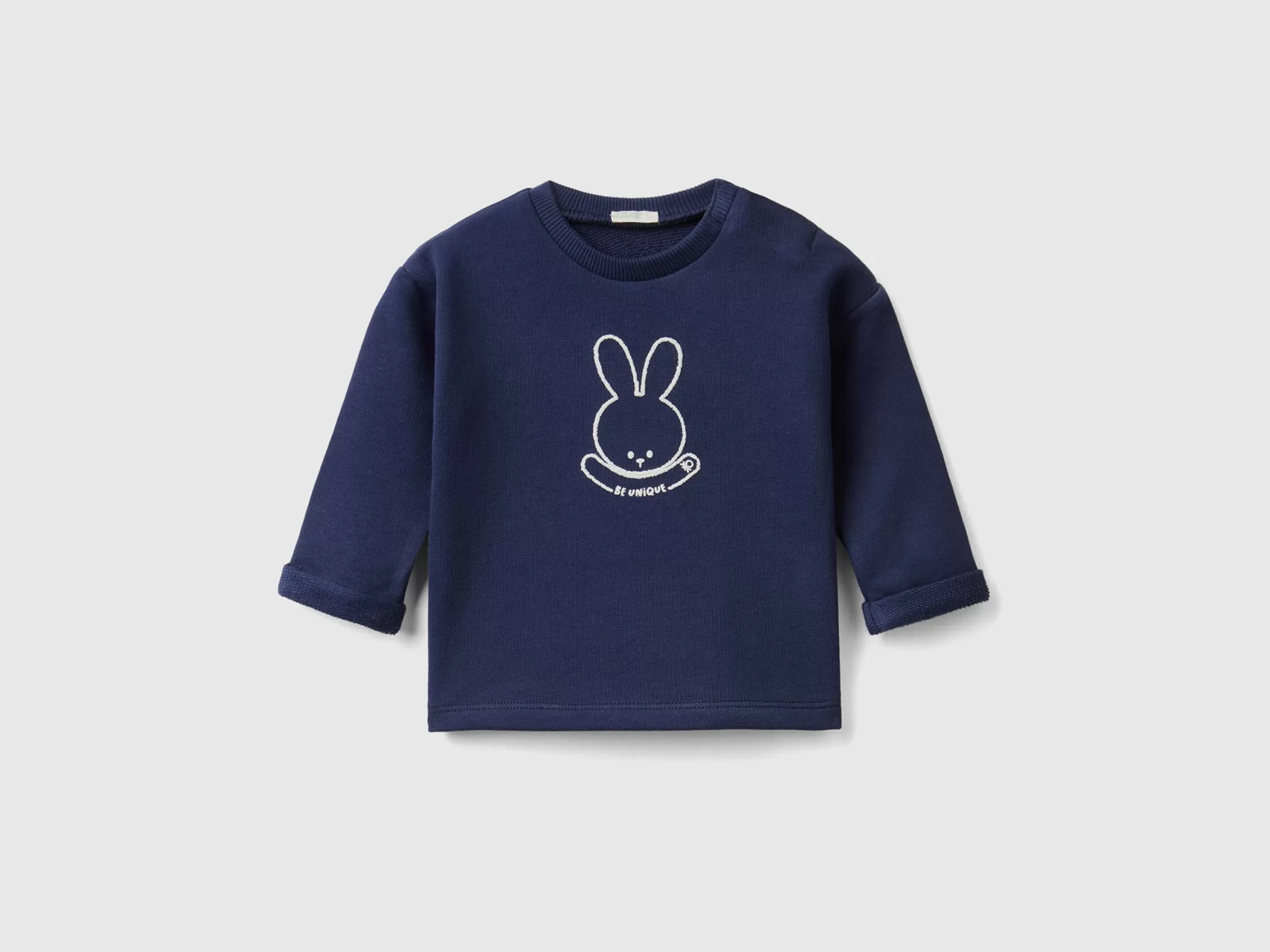 Benetton Suave Sudadera De Algodón Organico Con Estampado-Niños Vestidos De Algodón Organico