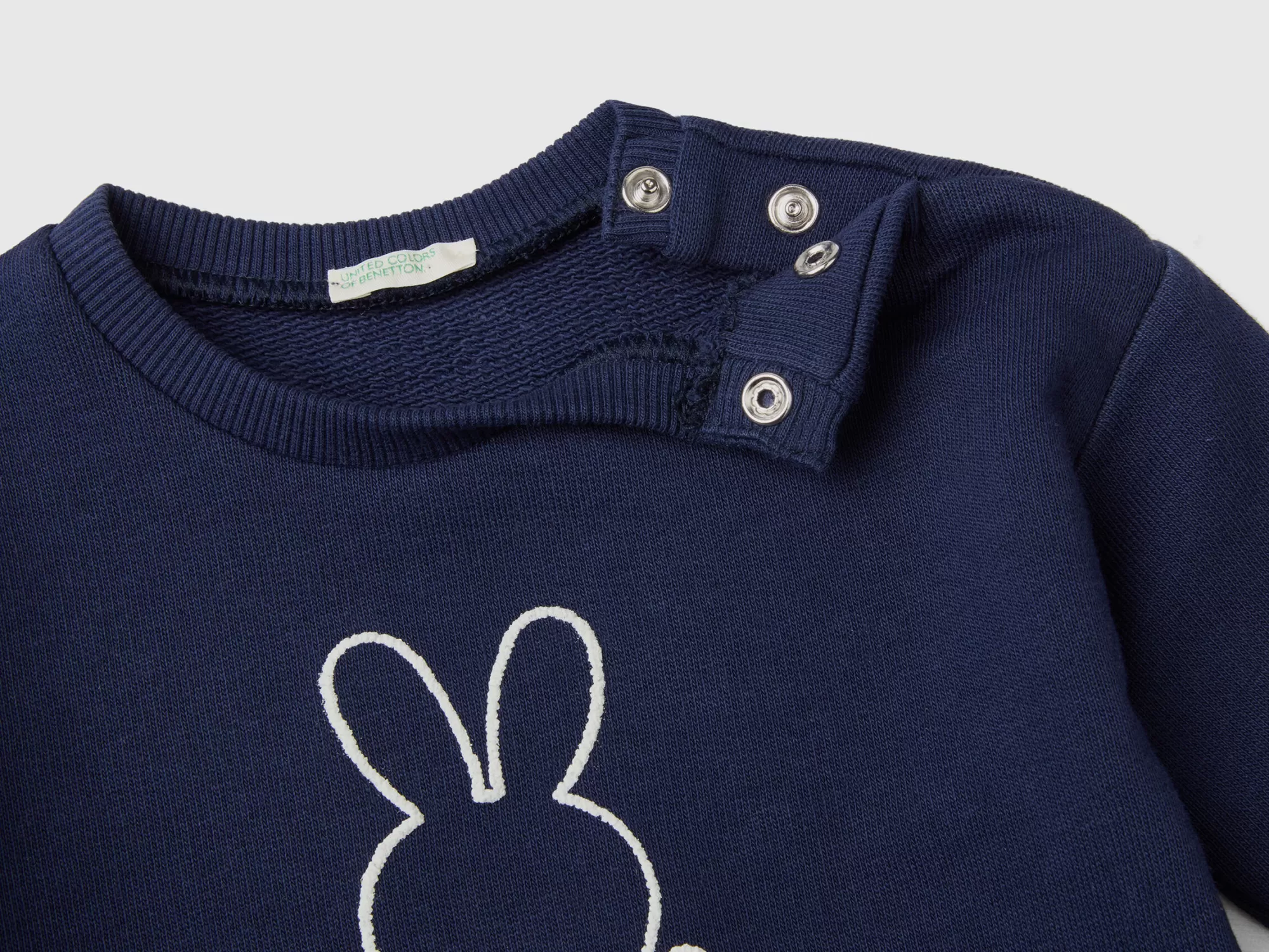 Benetton Suave Sudadera De Algodón Organico Con Estampado-Niños Vestidos De Algodón Organico