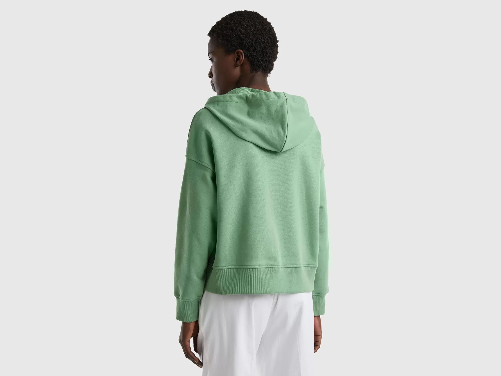 Benetton Sudadera Boxy Fit Con Capucha-Mujer Sudaderas