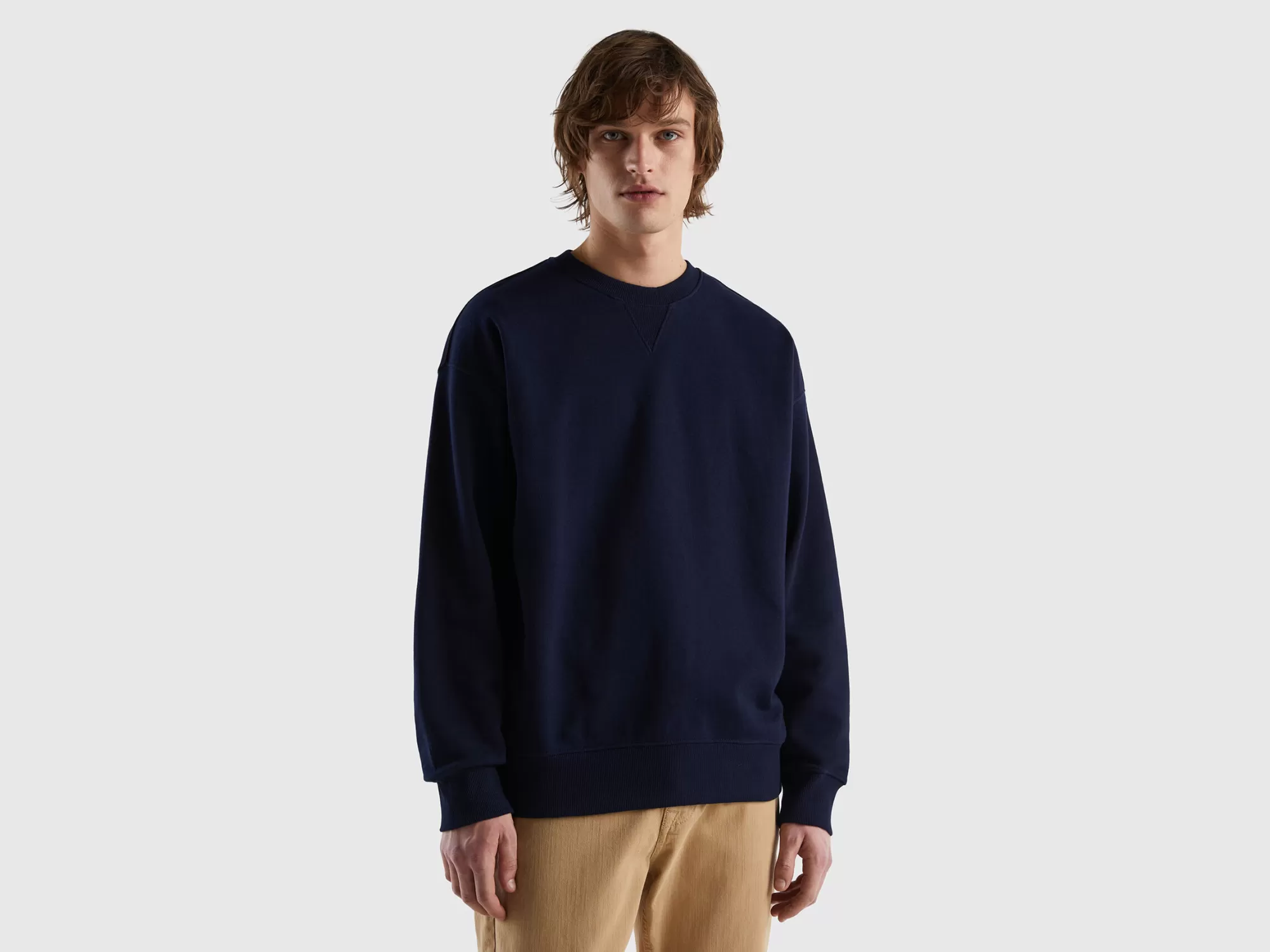 Benetton Sudadera Cerrada De 100 % Algodón-Hombre Sudaderas