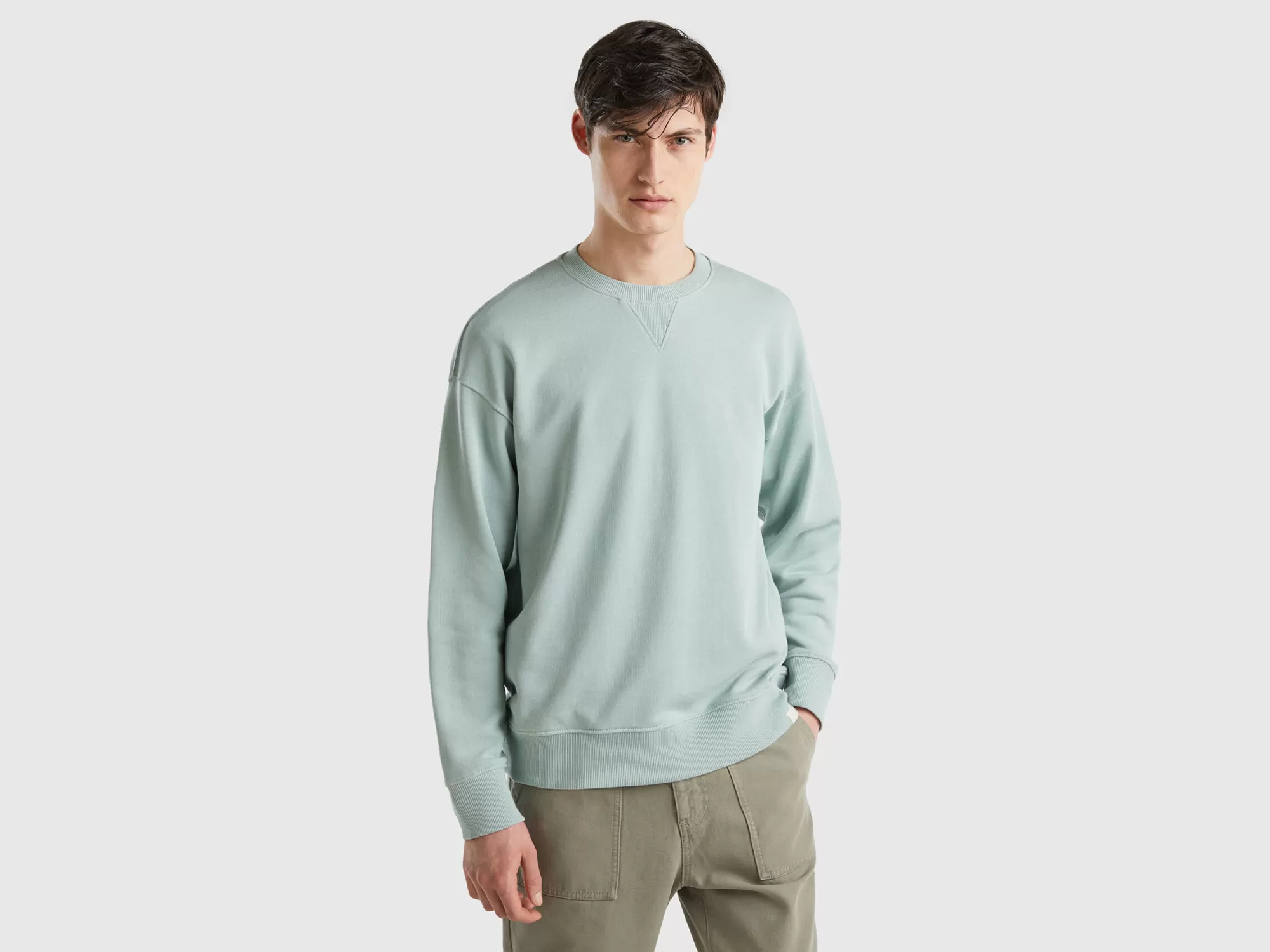 Benetton Sudadera Cerrada De 100 % Algodón-Hombre Sudaderas