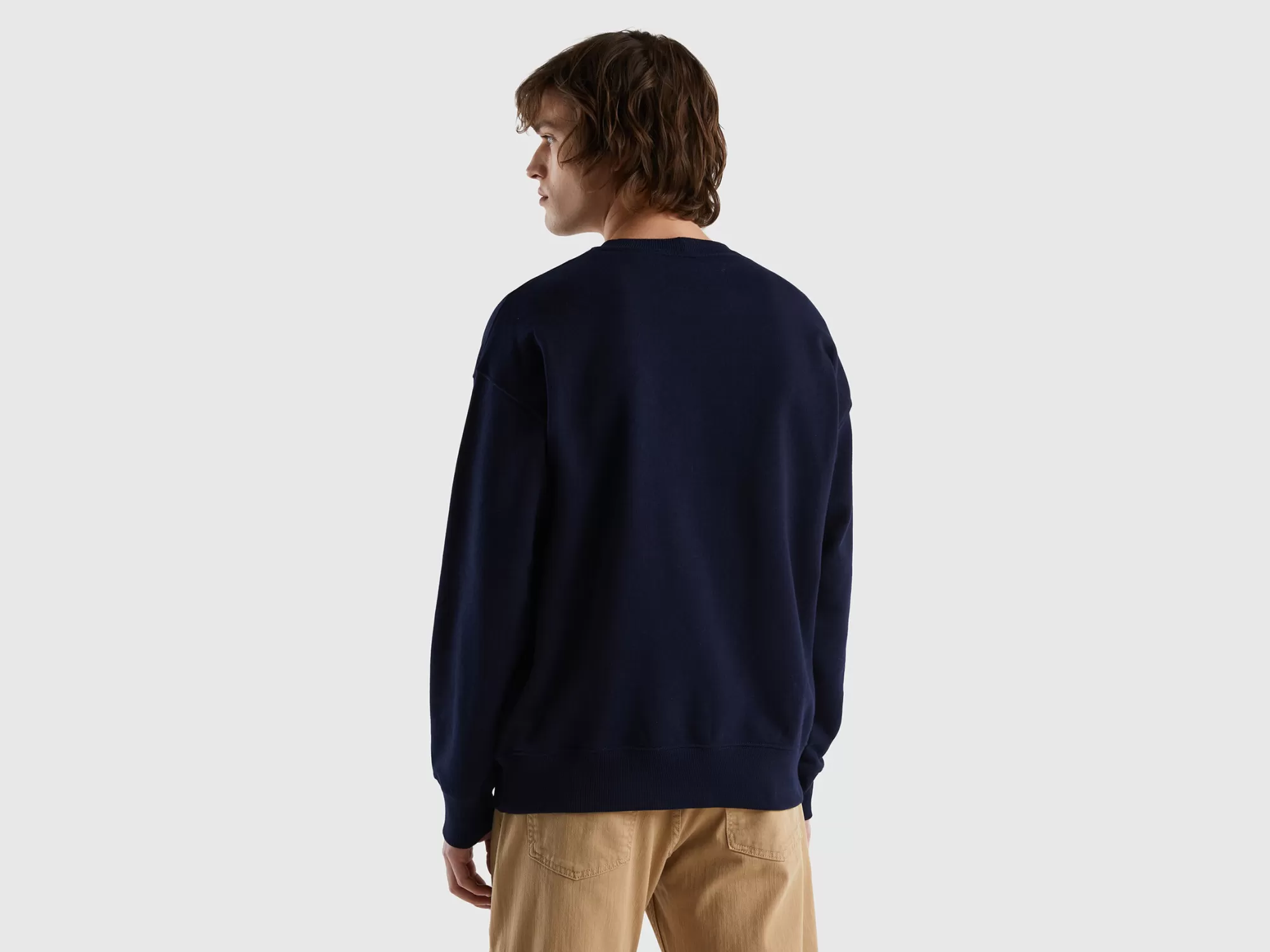 Benetton Sudadera Cerrada De 100 % Algodón-Hombre Sudaderas