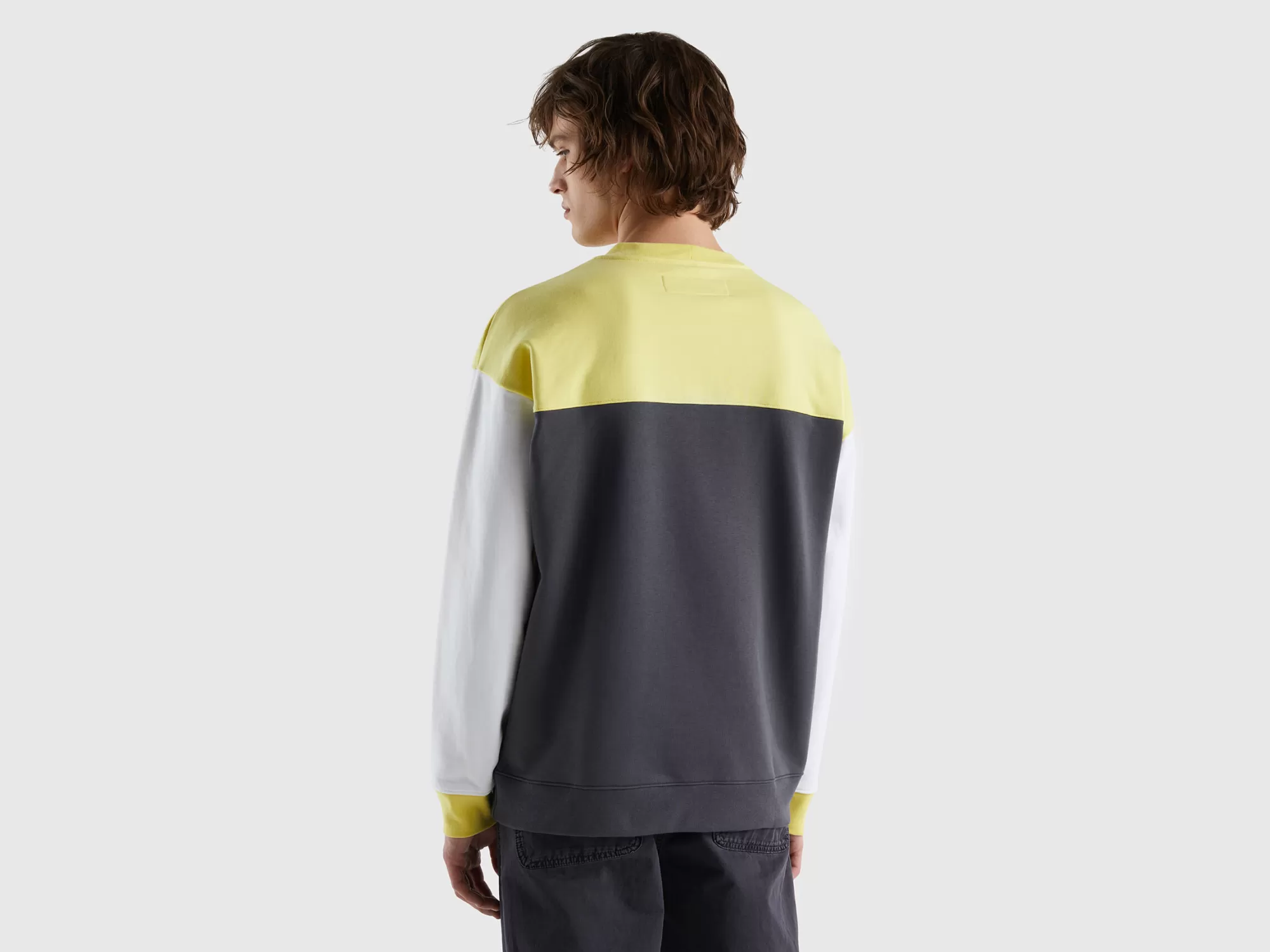 Benetton Sudadera Color Block-Hombre Sudaderas