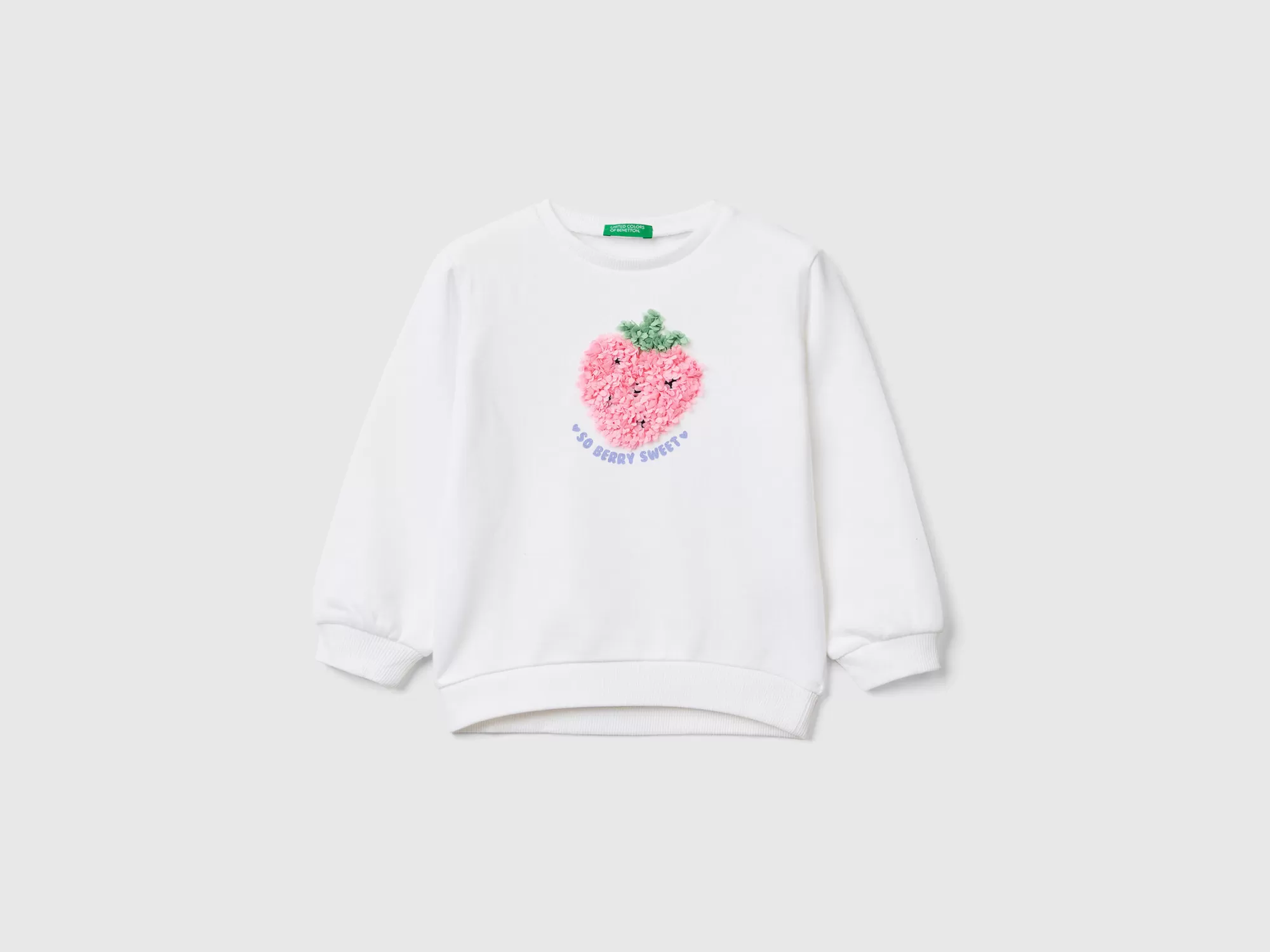 Benetton Sudadera Con Aplicacion De Efecto Petalos-Niños Sudaderas Y Chandales