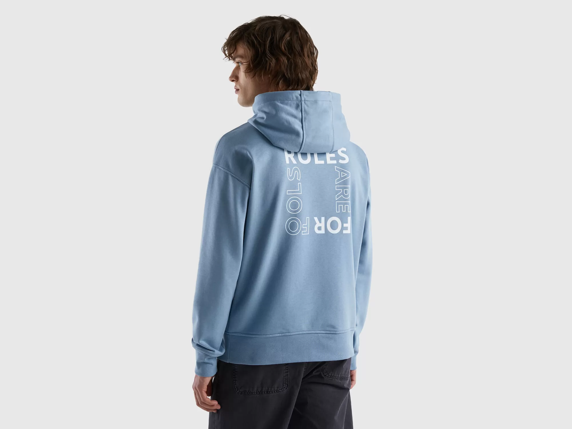 Benetton Sudadera Con Capucha Y Estampado-Hombre Sudaderas