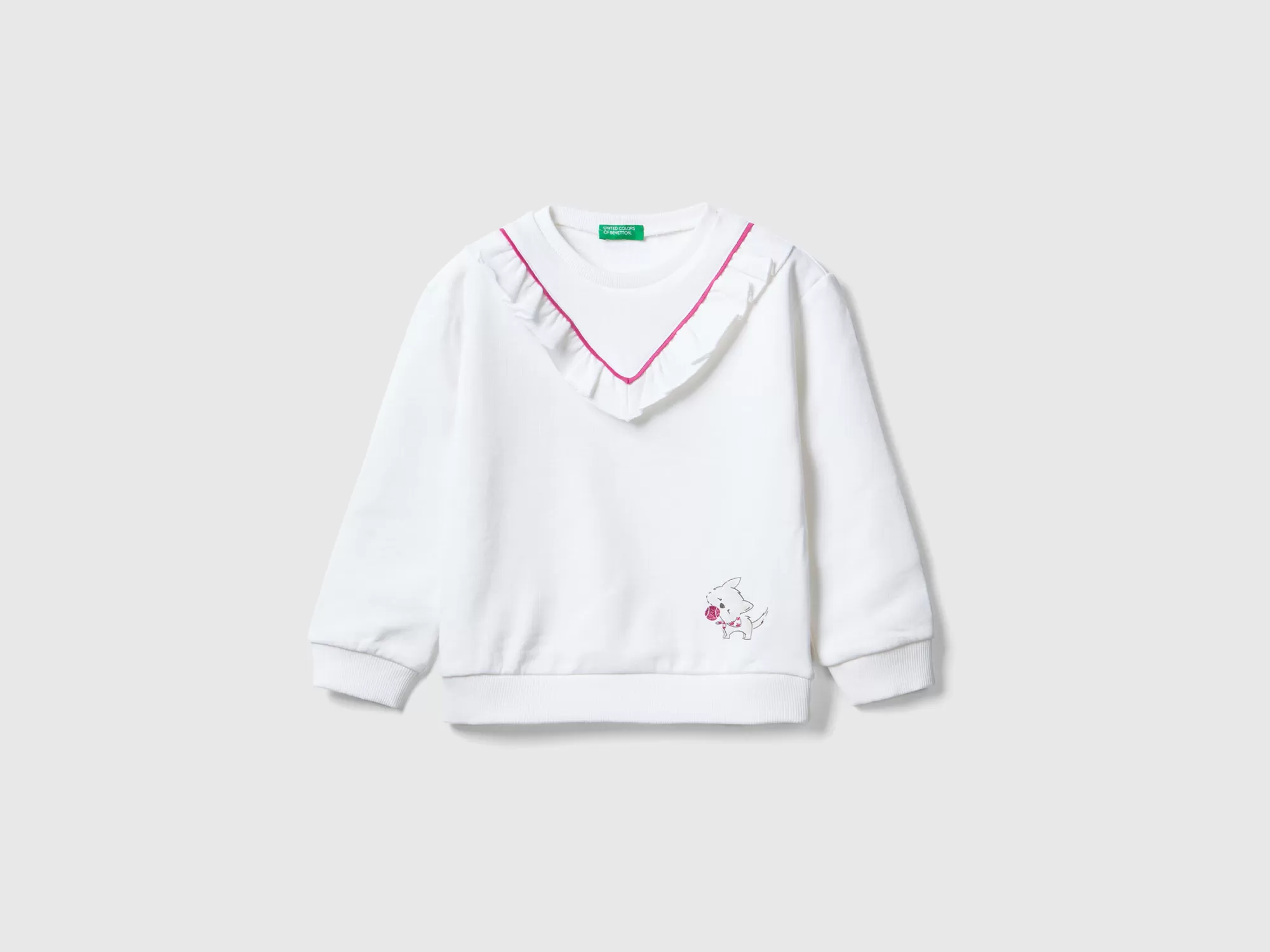 Benetton Sudadera Con Volantes Y Estampado-Niños Sudaderas Y Chandales