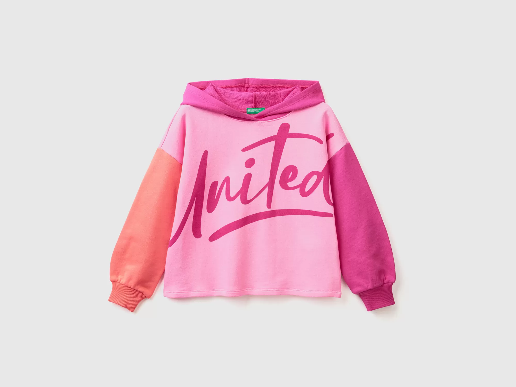 Benetton Sudadera Cropped Con Capucha-Niños Sudaderas Y Chandales