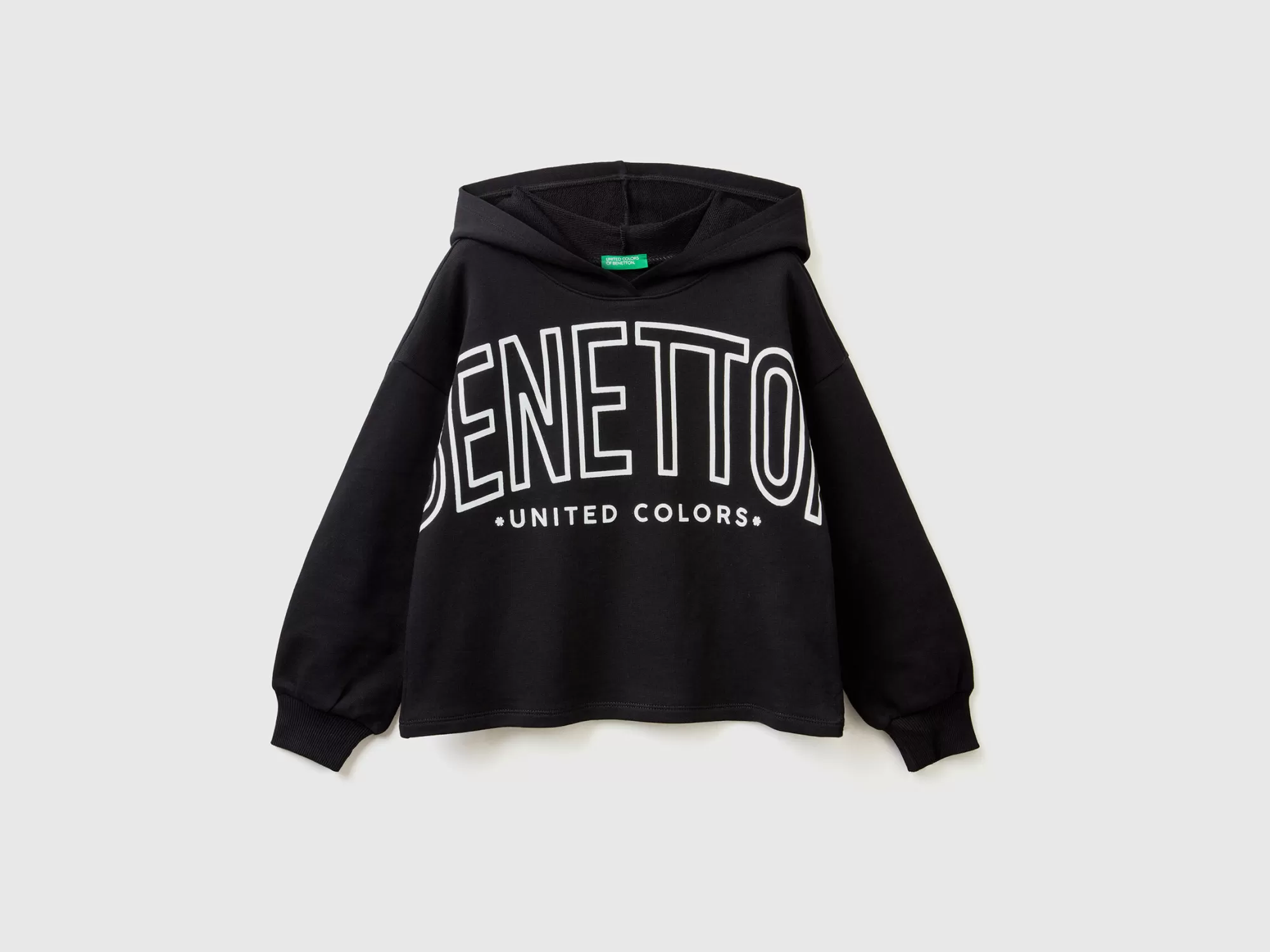 Benetton Sudadera Cropped Con Capucha-Niños Sudaderas Y Chandales